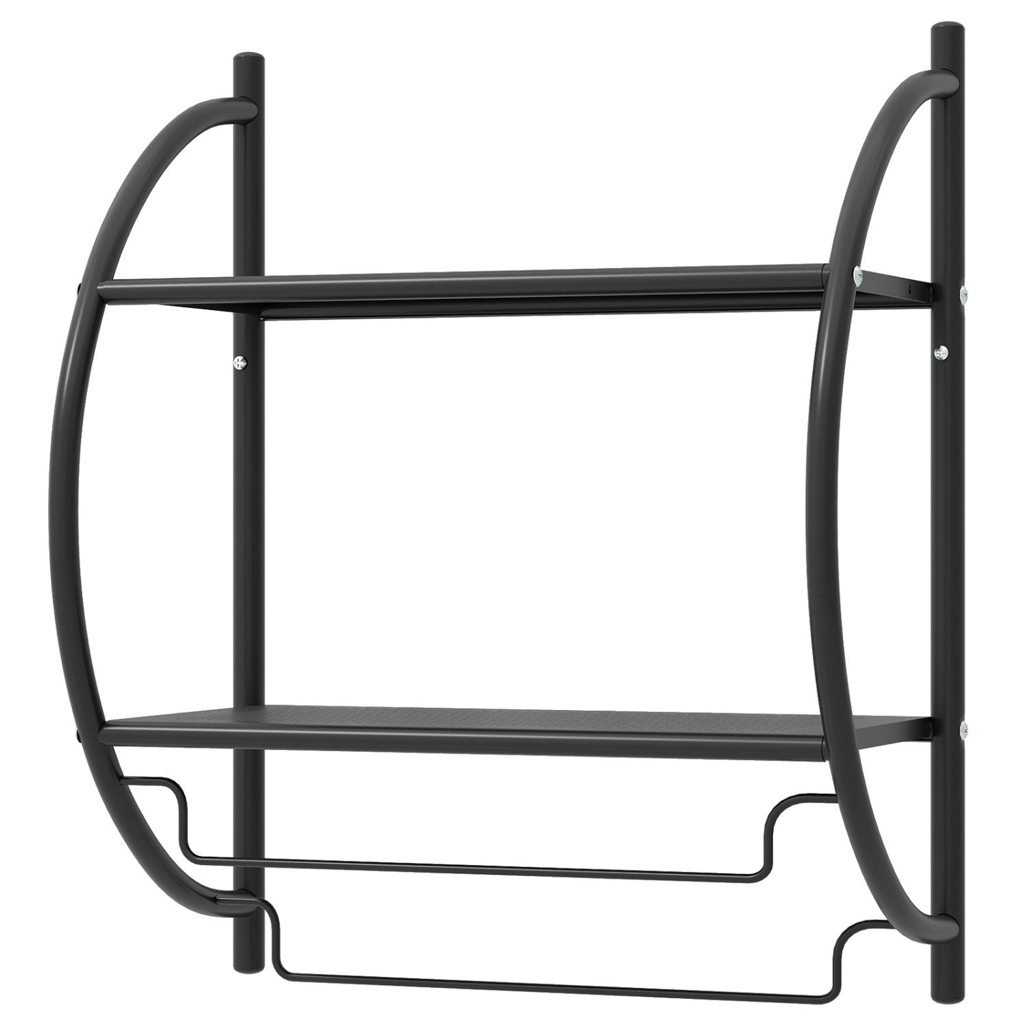 SlickBlue 2-Tier Bathroom Wall Shelf with Towel Bars and Mesh Storage