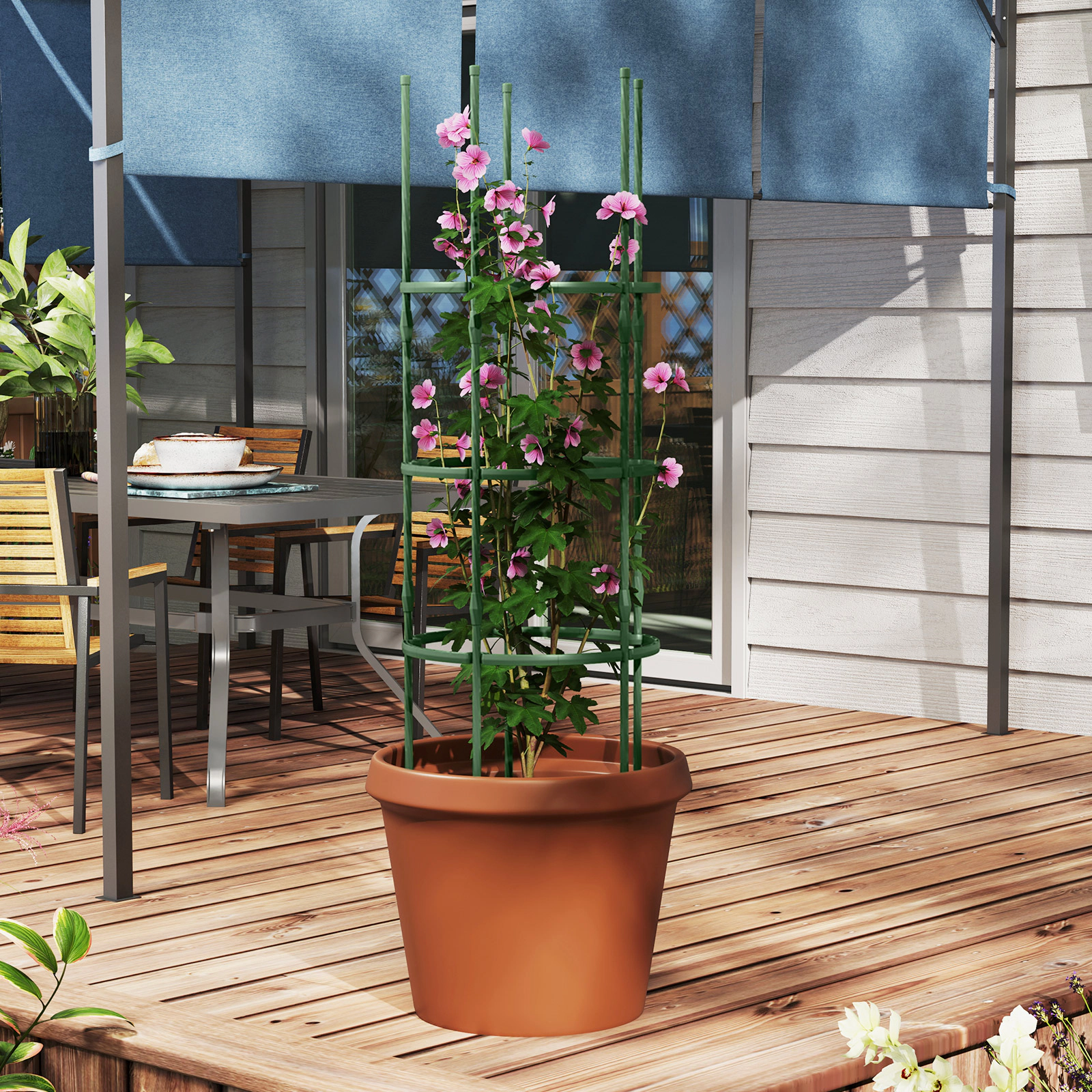 LJG 3 Pack 60 Inch Adjustable Tall Plant Support Trellis for Climbing Plants