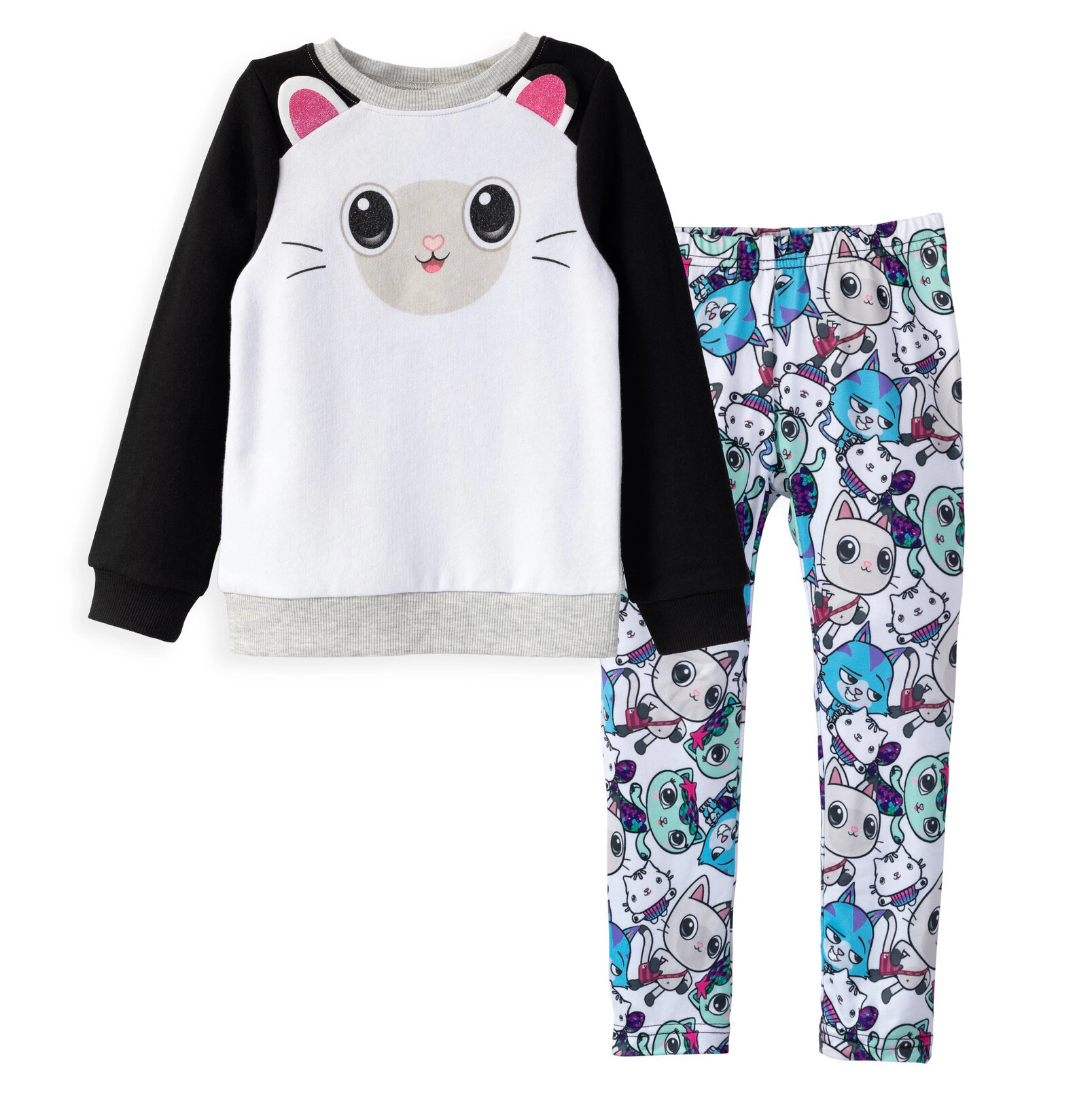 Dreamworks Gabby's Dollhouse Girls' Fleece Sweatshirt and Leggings Set