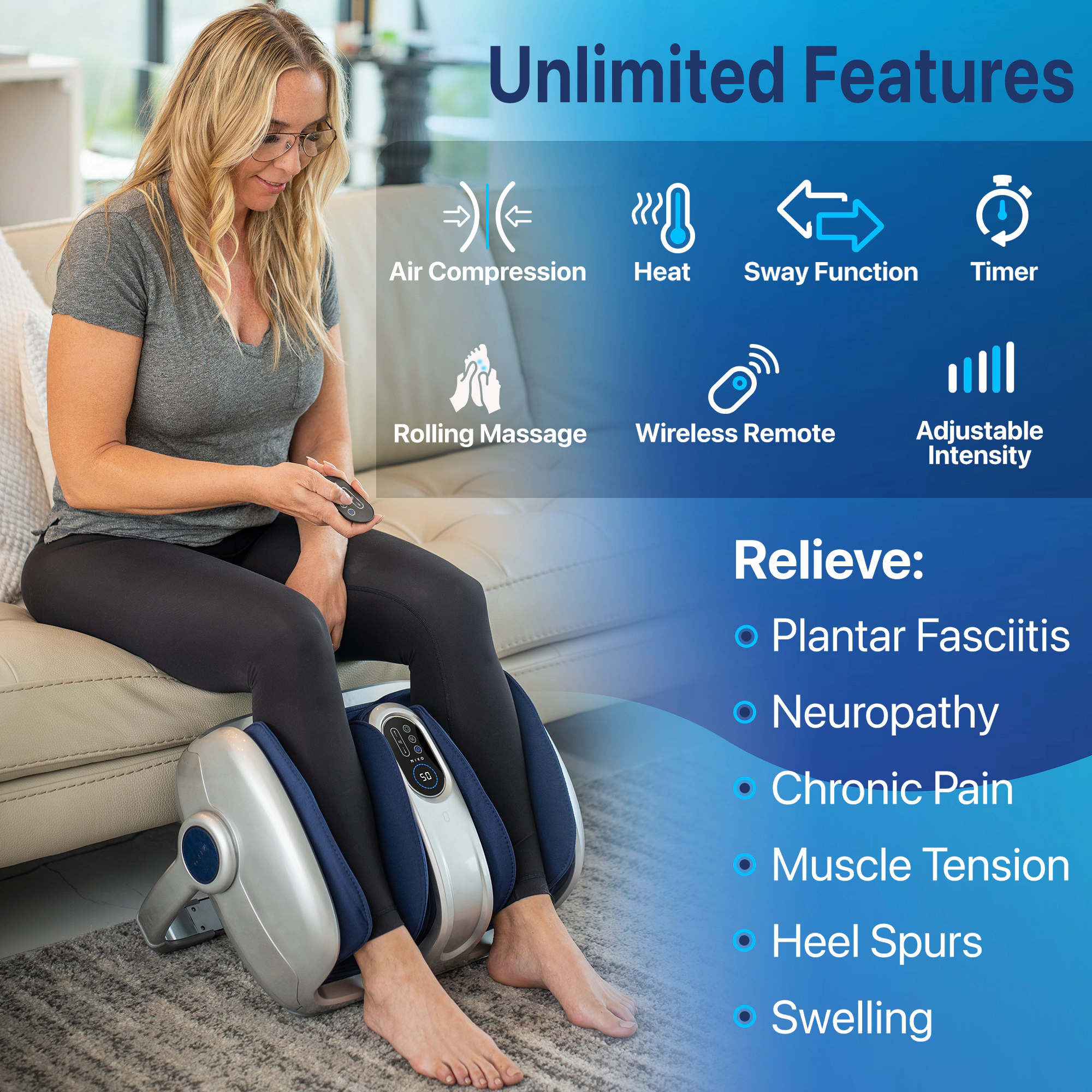Miko Shiatsu Foot, Calf, and Ankle Massager with Heat