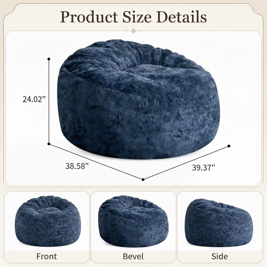 GOODSILO Comfortable Soft Flannelette Bean Bag Chair