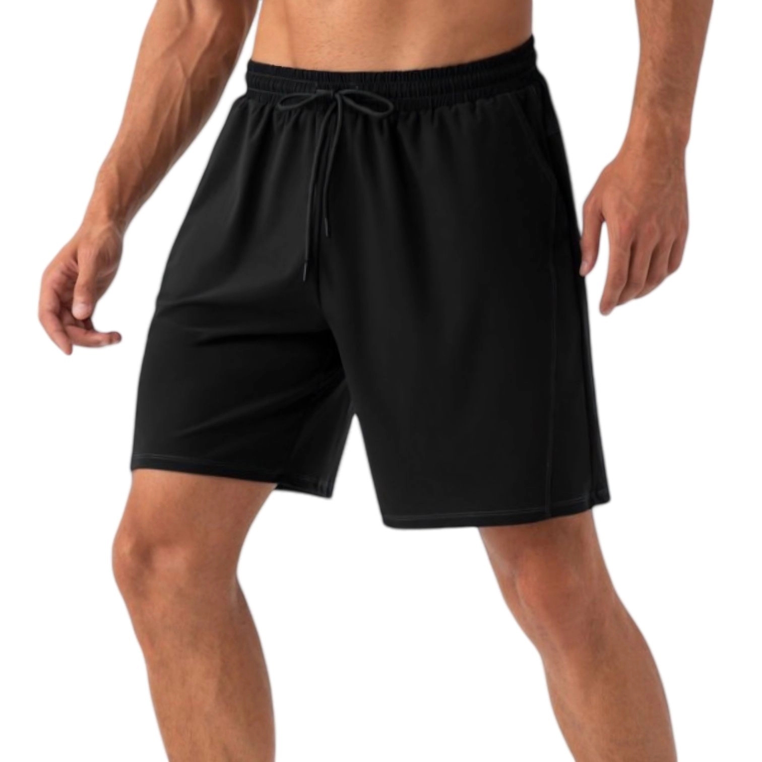 Anna-Kaci Men's Lightweight Athletic Training Shorts with Elastic Waistband and Adjustable Drawstring Fit
