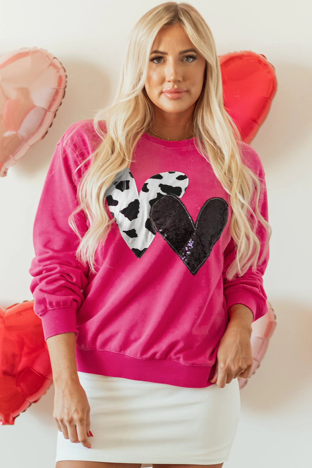 Threaded Pear Women's Whitley Heart Patch Graphic Sweatshirt