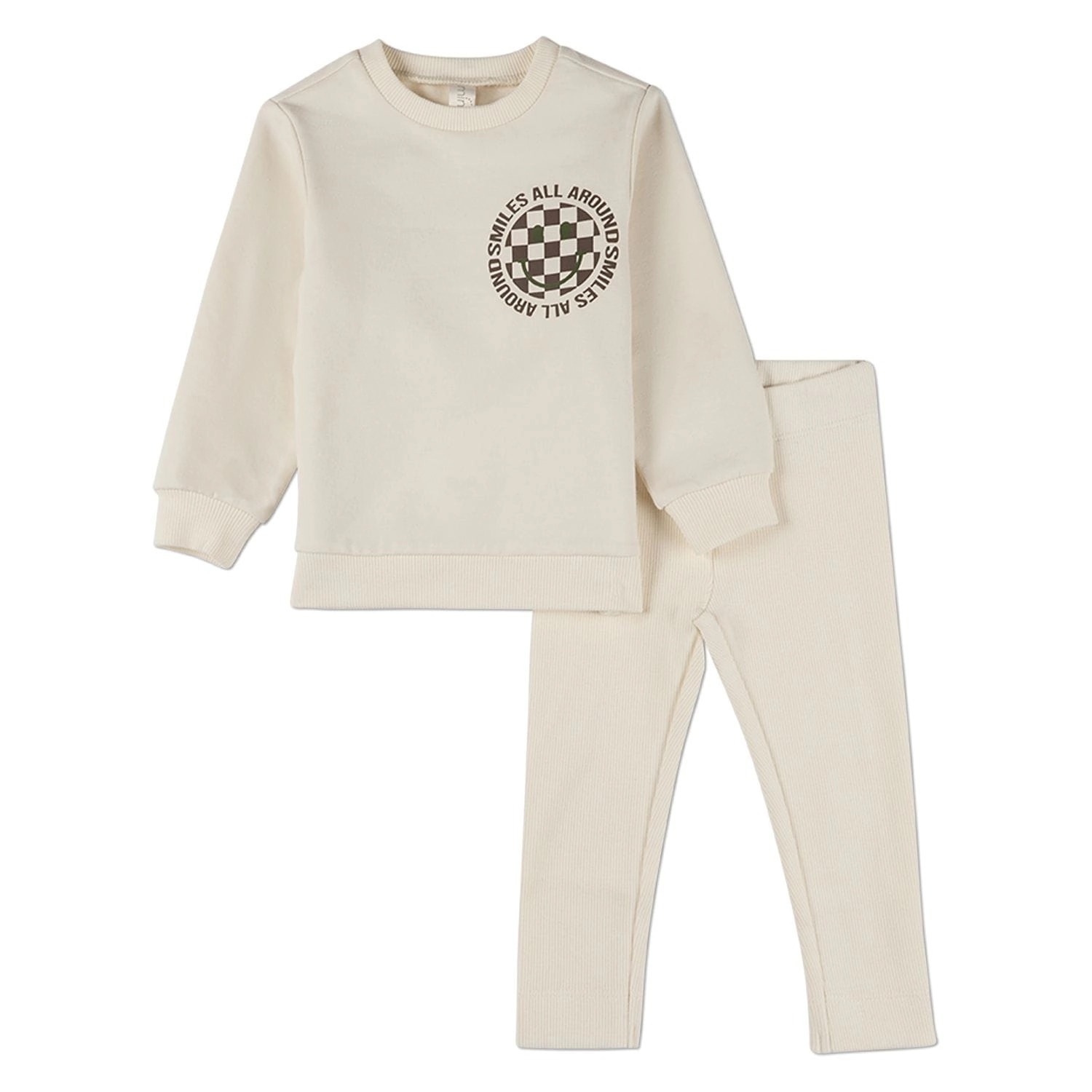 Memoi Girls 2 Piece Baby and Toddler "Smiles All Around" Cotton-Rich Play Set