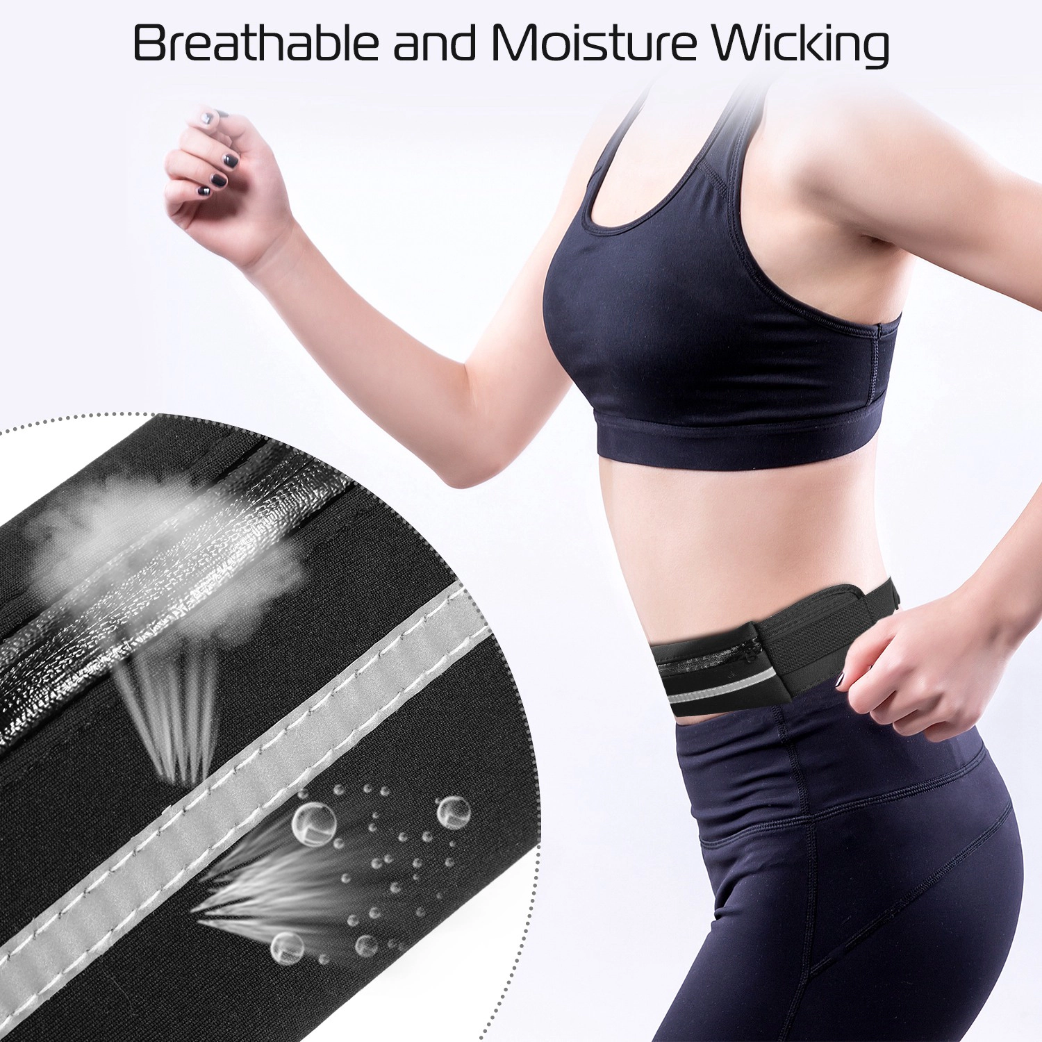 GBruno Waterproof Adjustable Running Belt Bag