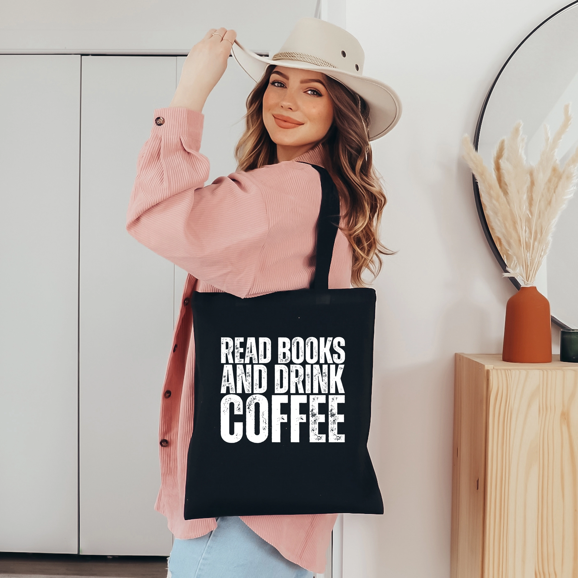 Simply Sage Market - Canvas Tote - Read Books And Drink Coffee Distressed