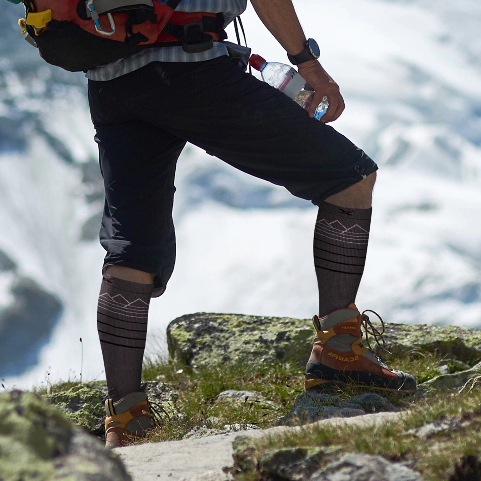 Extreme Fit Merino Wool Compression Boot Socks - Winter, Hiking, Skiing - Light Colors - 3 Pack