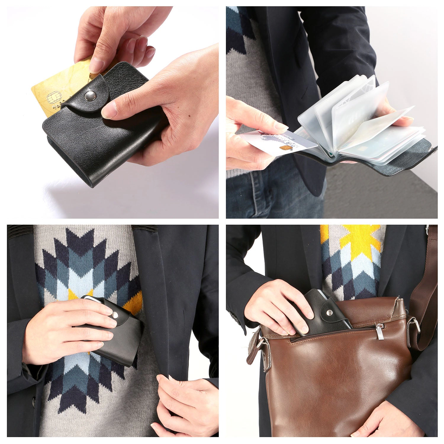 GBruno PU Leather 26-Slot Card Organizer Wallet
