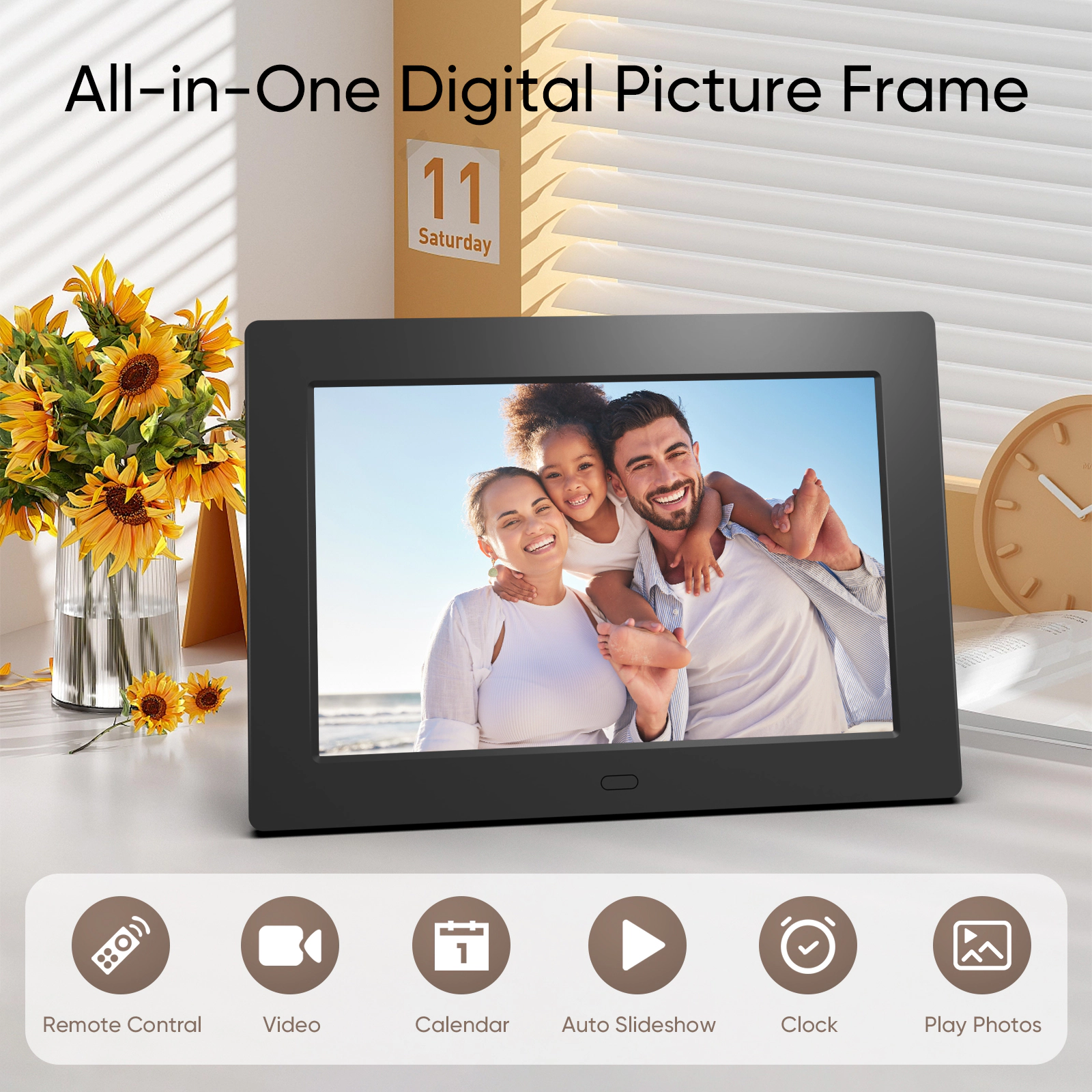 Sonicgrace 7" Digital Photo Frame IPS App Controlled