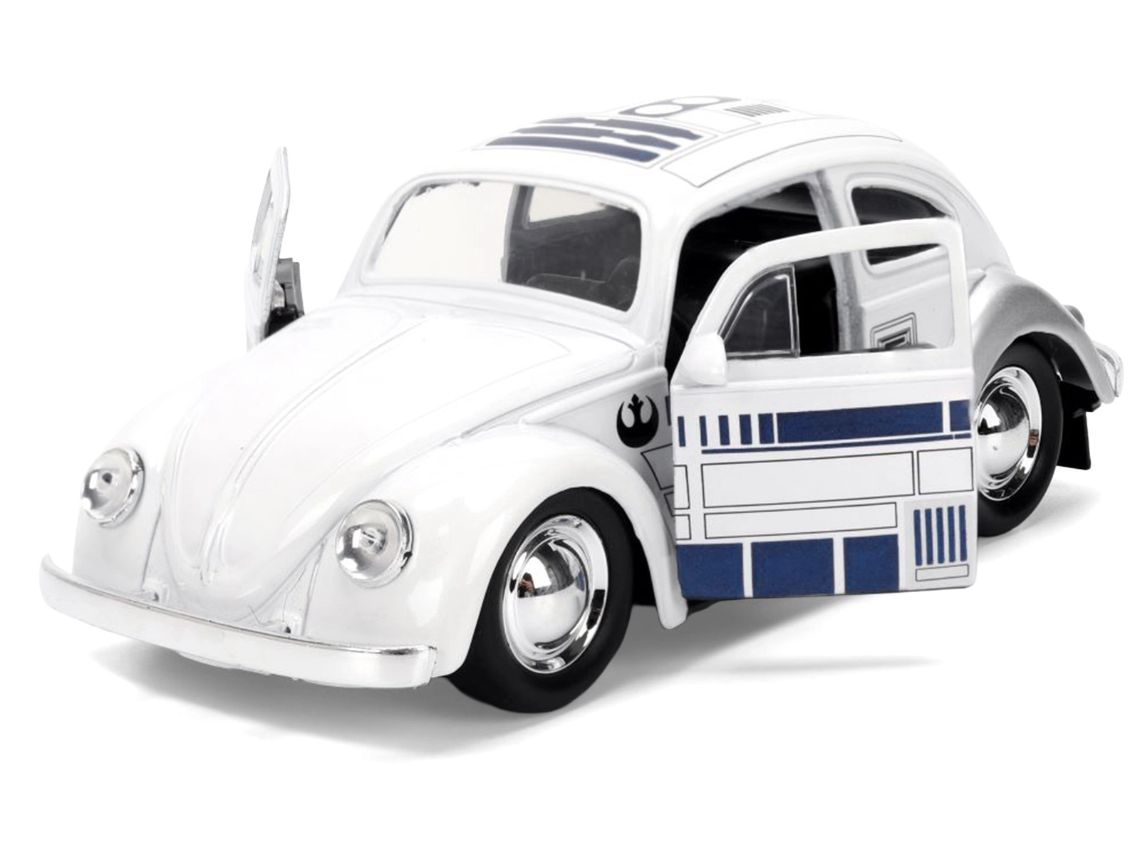 Jada 1959 Volkswagen Beetle "R2-D2" Livery White with Graphics "Star Wars" Franchise "Hollywood Rides" Series