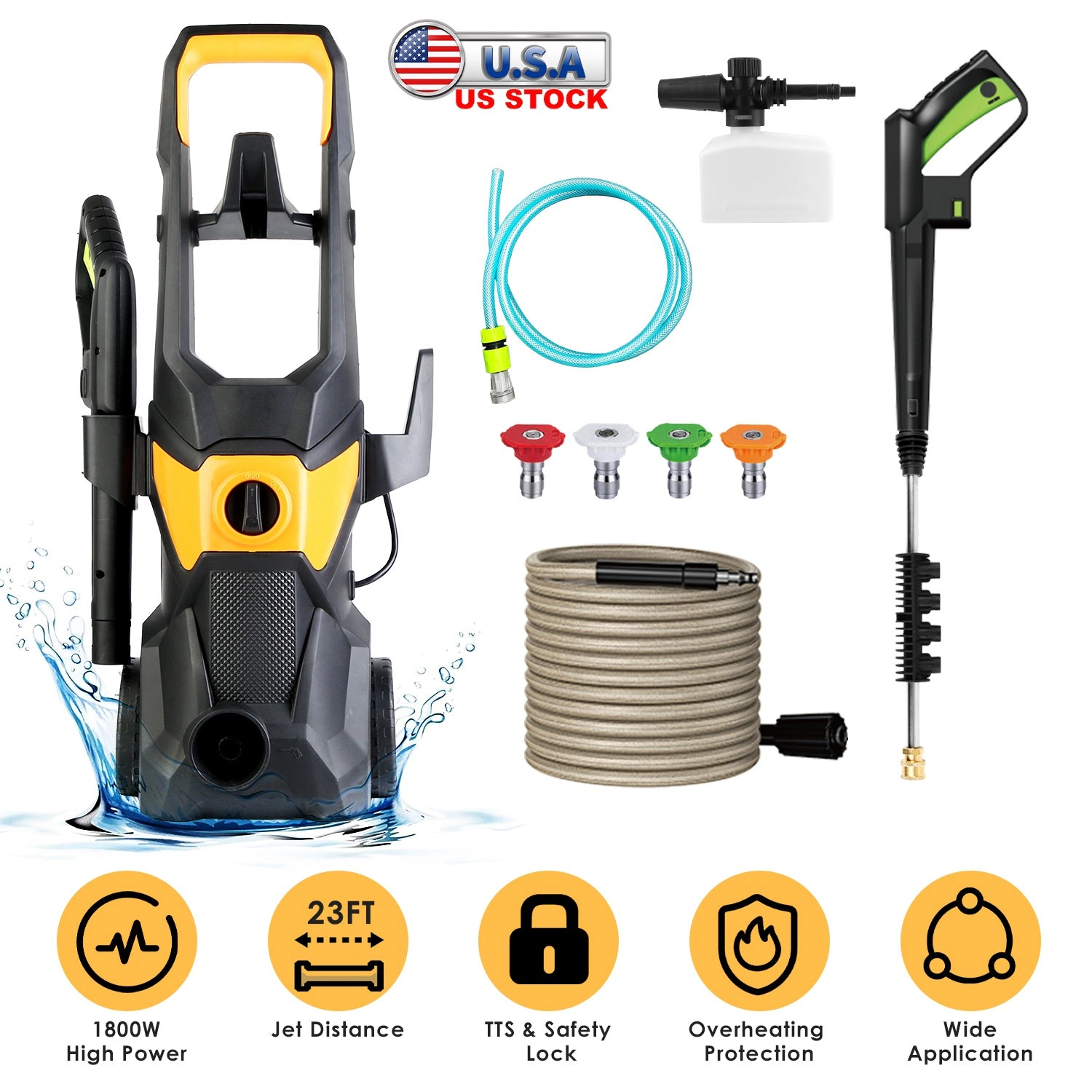 GBruno 1800W Electric Pressure Washer 4200PSI