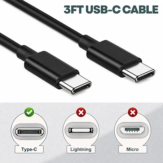 Qixxronics USB-C Fast Charger 35W Type-C Cable 3FT for iPhone 17 16 15, iPad Pro, iPad Air, iPad Mini, Pixels, Samsung Galaxy, LG