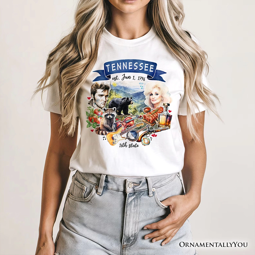 OrnamentallyYou Unisex Artistic Tennessee State Themes And Landmarks T-Shirt