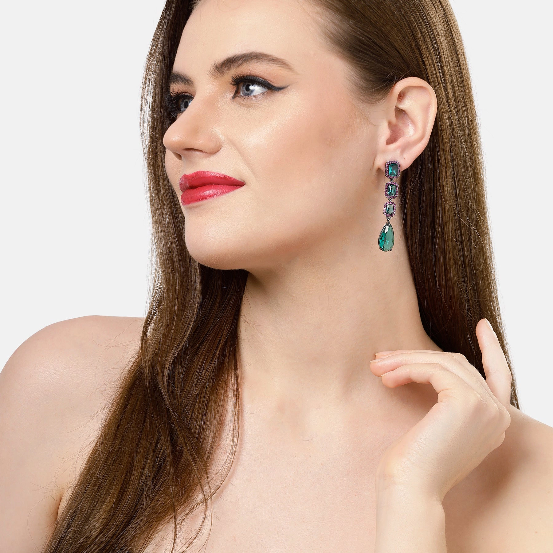 AGP PARIS Womens Geometric Drop Earrings
