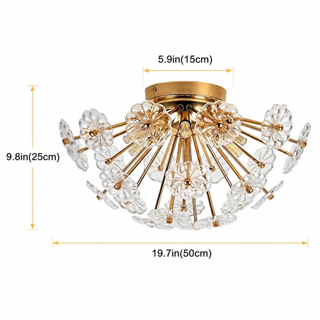 ELEMENT ACE Modern Flush Mount Crystal Ceiling Light