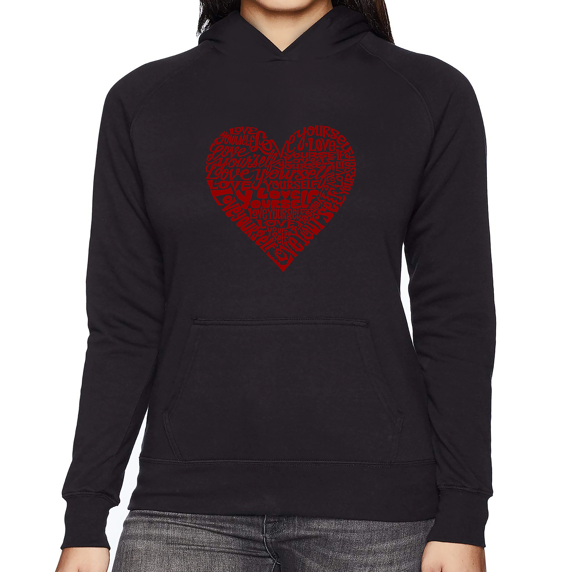 LA Pop Art Love Yourself - Women's Word Hooded Sweatshirt