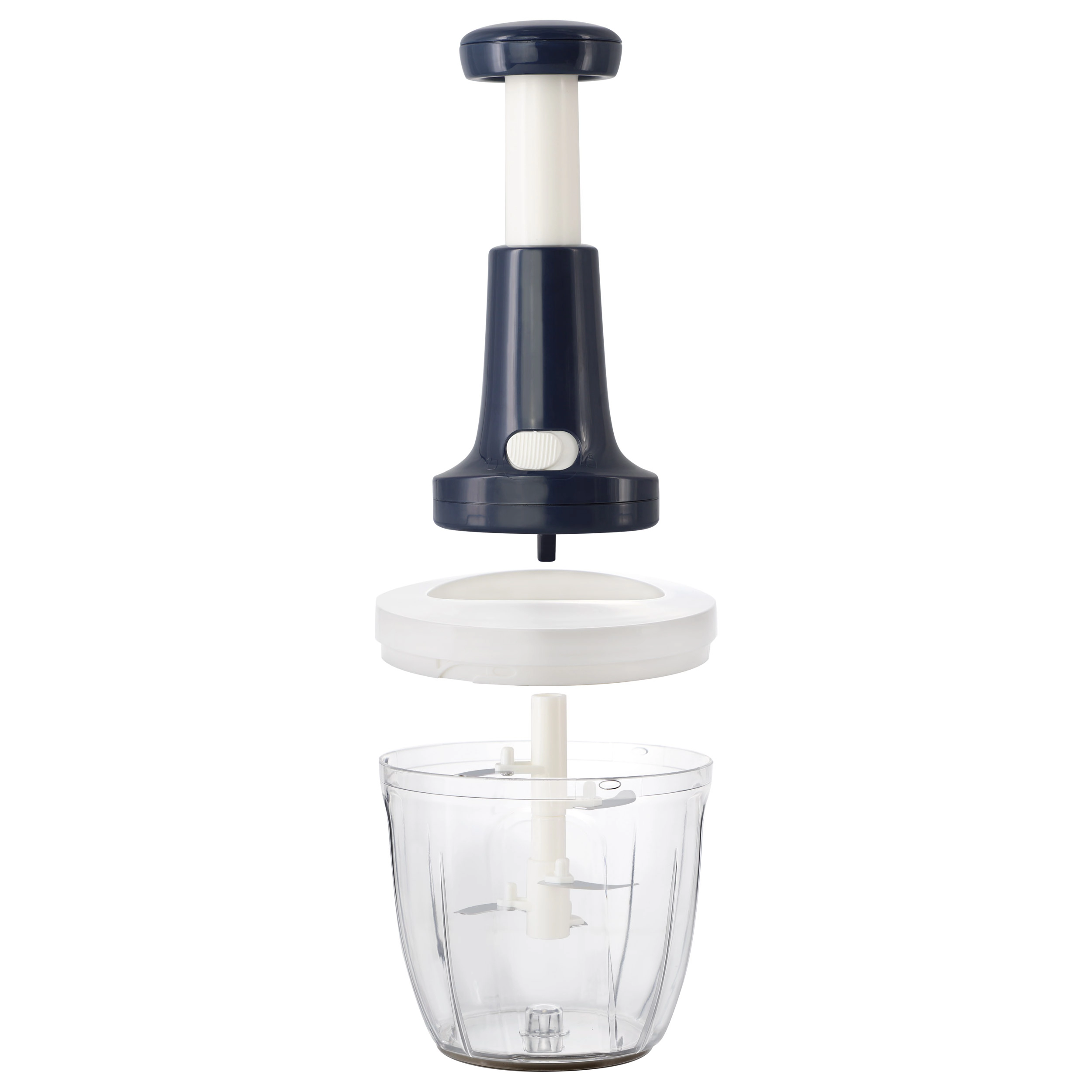 Oster Hunterdale 9in x 5in Push Top Stainless Steel Vegetable Chopper in Navy