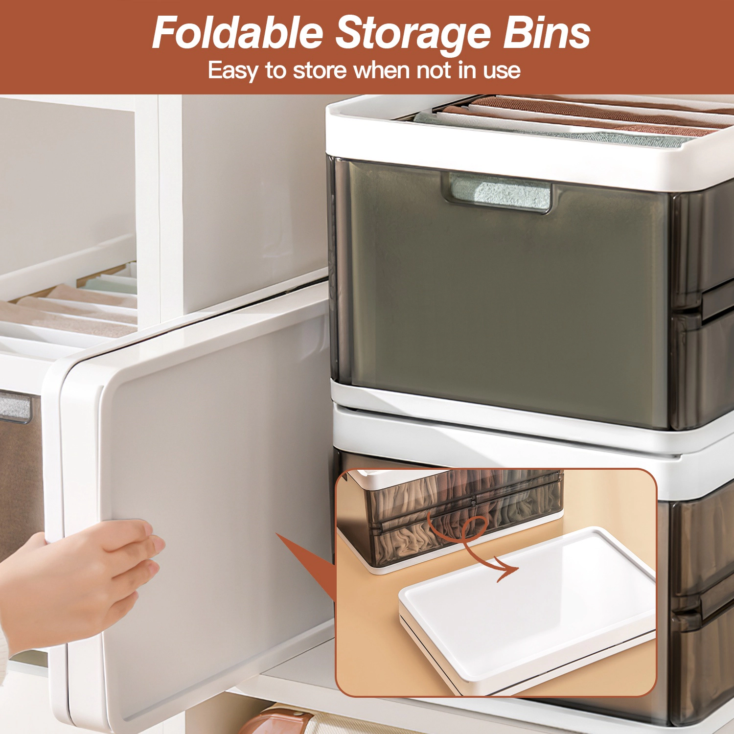 GBruno 3-Piece Foldable Storage Bins With Lids