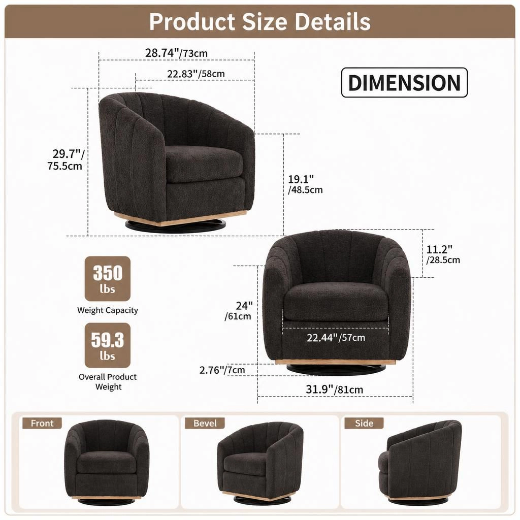 GOODSILO Soft Chenille Upholstered Accent Chair
