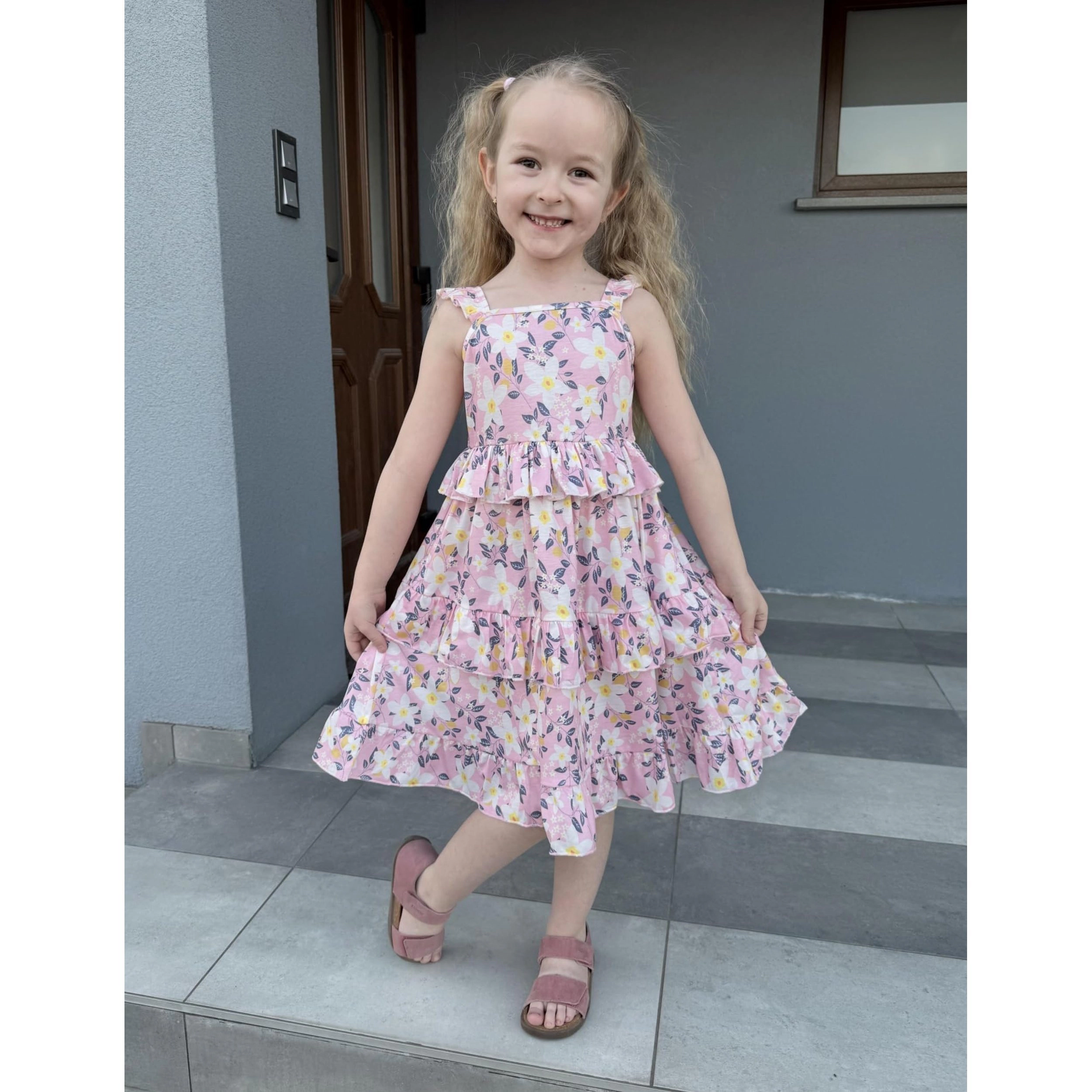 Arshiner Girls Ruffle Sleeve Sundress With Pockets Summer Casual Holiday Outing Dress