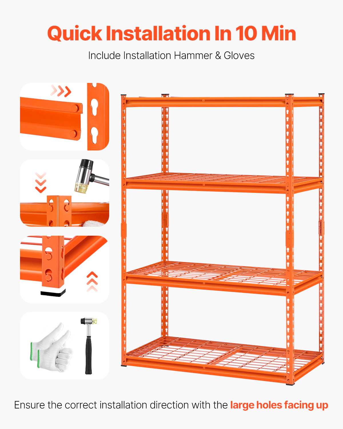 HONGGE Storage Shelves Heavy Duty Garage Shelving Adjustable Metal Shelves for Industrial Shelving Unit Utility Shelf