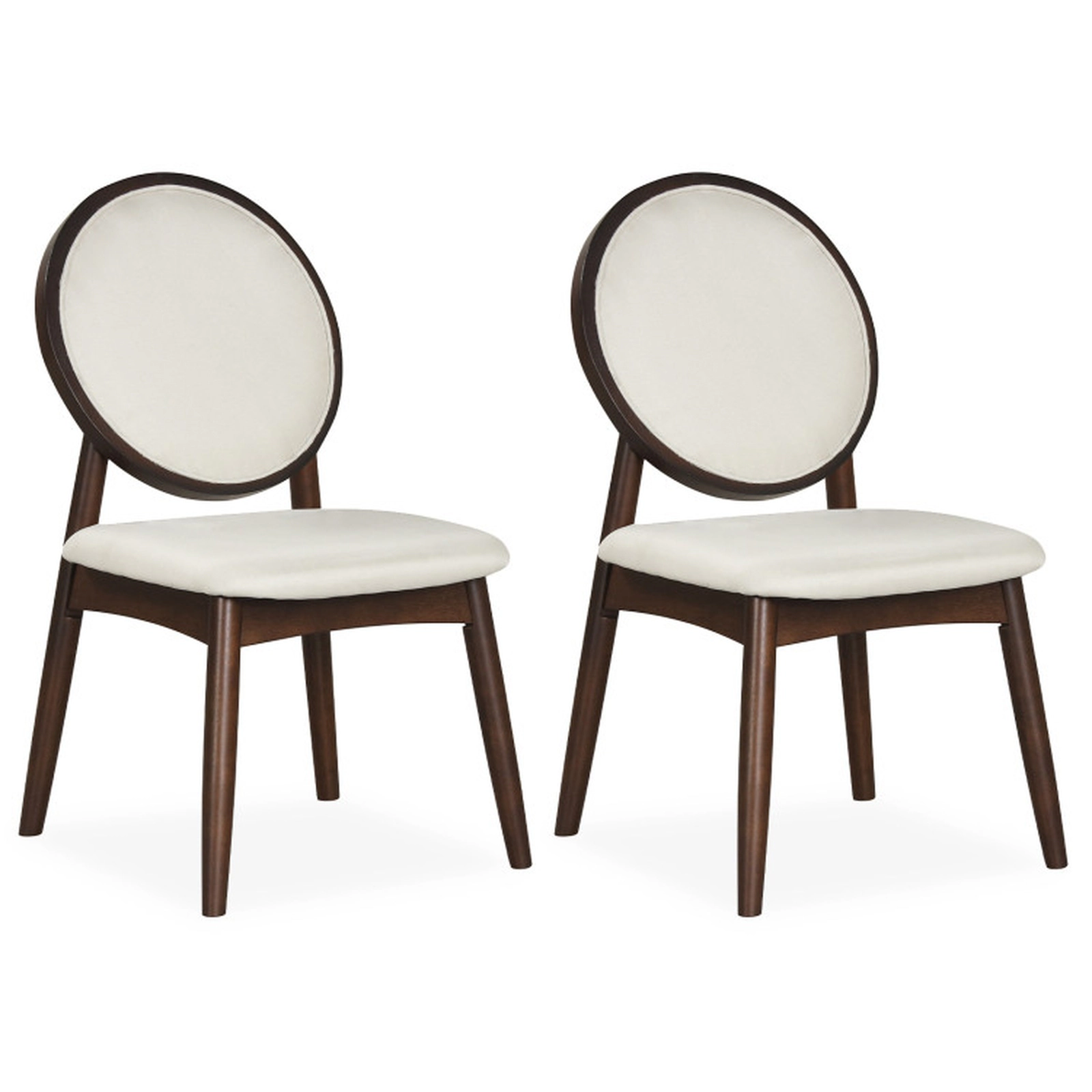 SUGIFT Set of 2 Beige Upholstered Dining Chairs with Linen Padded Seat 18.5-in W 35-in H 330-lb Per Chair