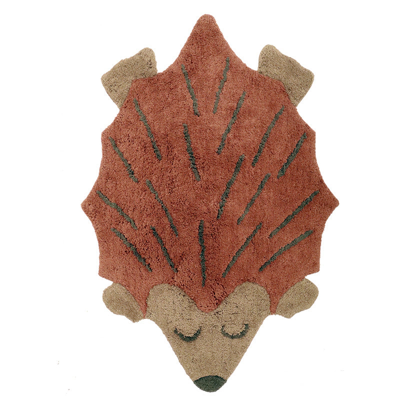 Nattiot Washable Cotton Kid'S Bedroom Rug With A Small Hedgehog - Ollen