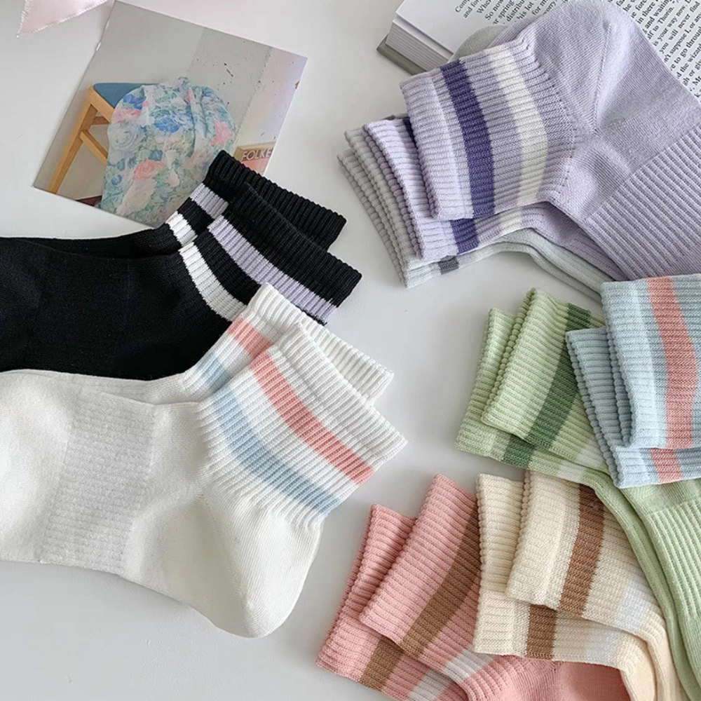 Wardrobe Whimsy 8 Pairs Women Ankle Socks Athletic Cotton Breathable Casual Mini Crew Socks