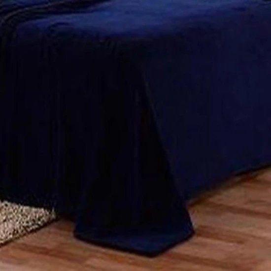 Plazatex Micro Plush Solid Blanket - Queen 86x86", Navy