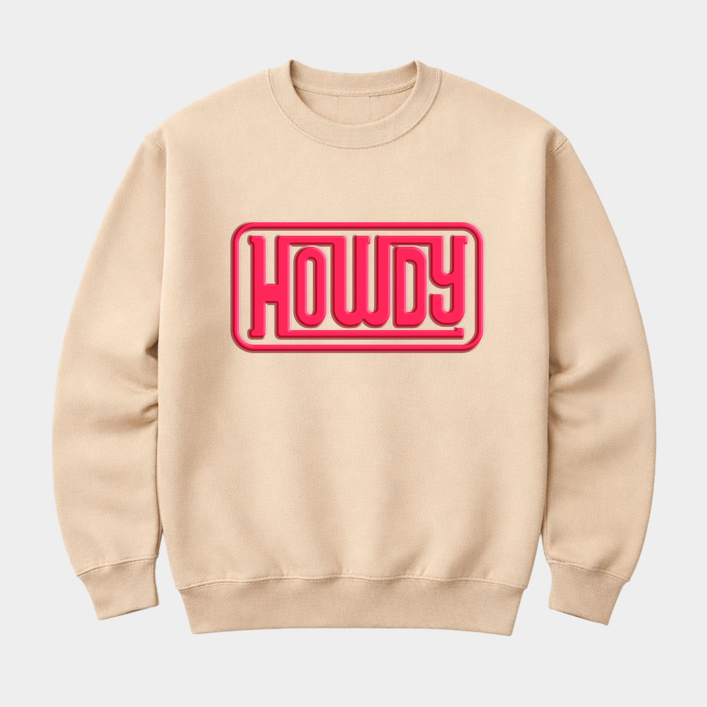 Simply Sage Market Howdy Square Puff Print Women's Graphic Sweatshirt