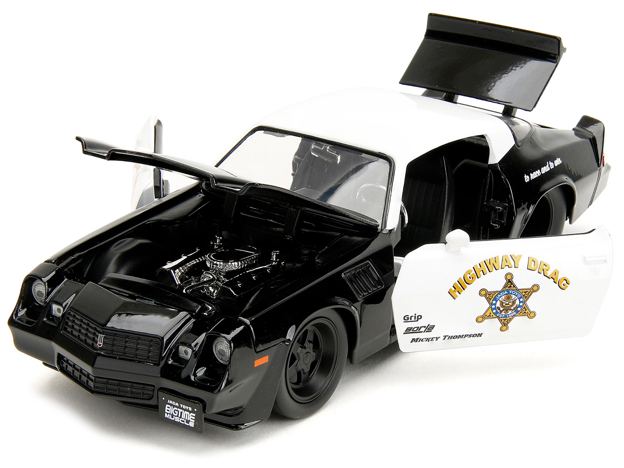Jada Collectible 1979 Chevrolet Camaro Z28 Police Black And White "Highway Drag" "Bigtime Muscle" Series 1/24 Diecast