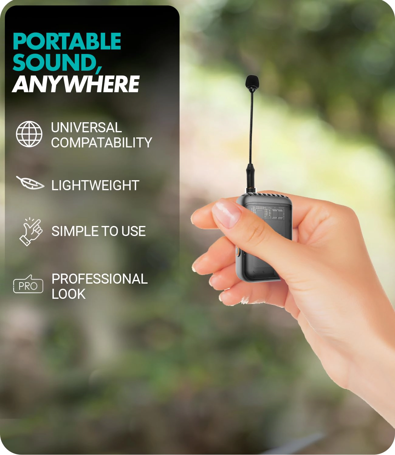Movo MV-M101 Gooseneck Omnidirectional Lavalier Microphone