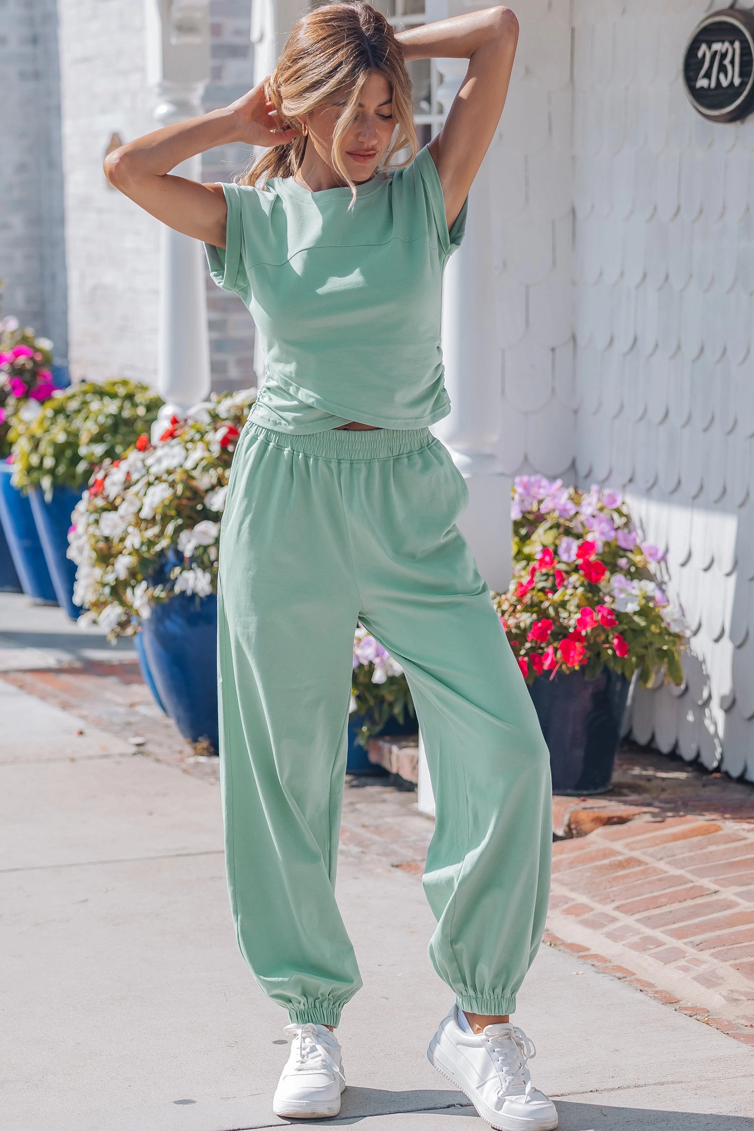 Threaded Pear Women's Rosalie Color Cropped Lounge Set