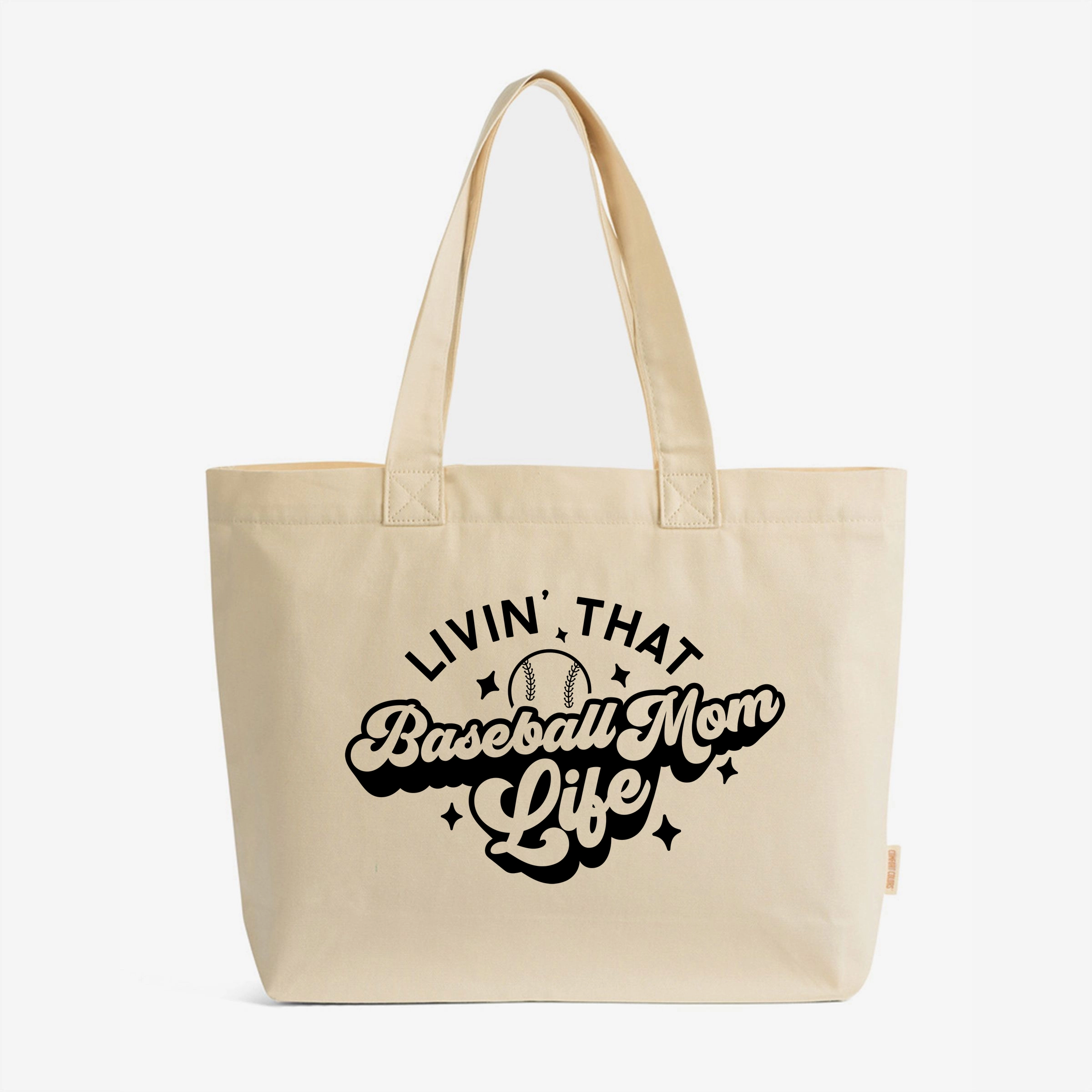 Simply Sage Market - Zippered Canvas Tote Baseball Mom Life