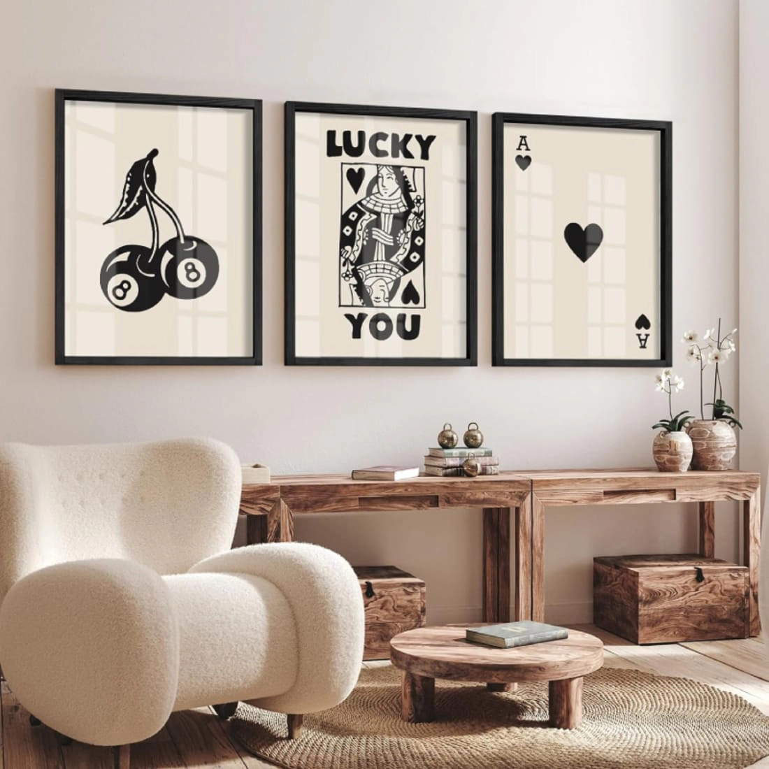 Living Hubss Trendy Retro Farmhouse Lucky Wall Art
