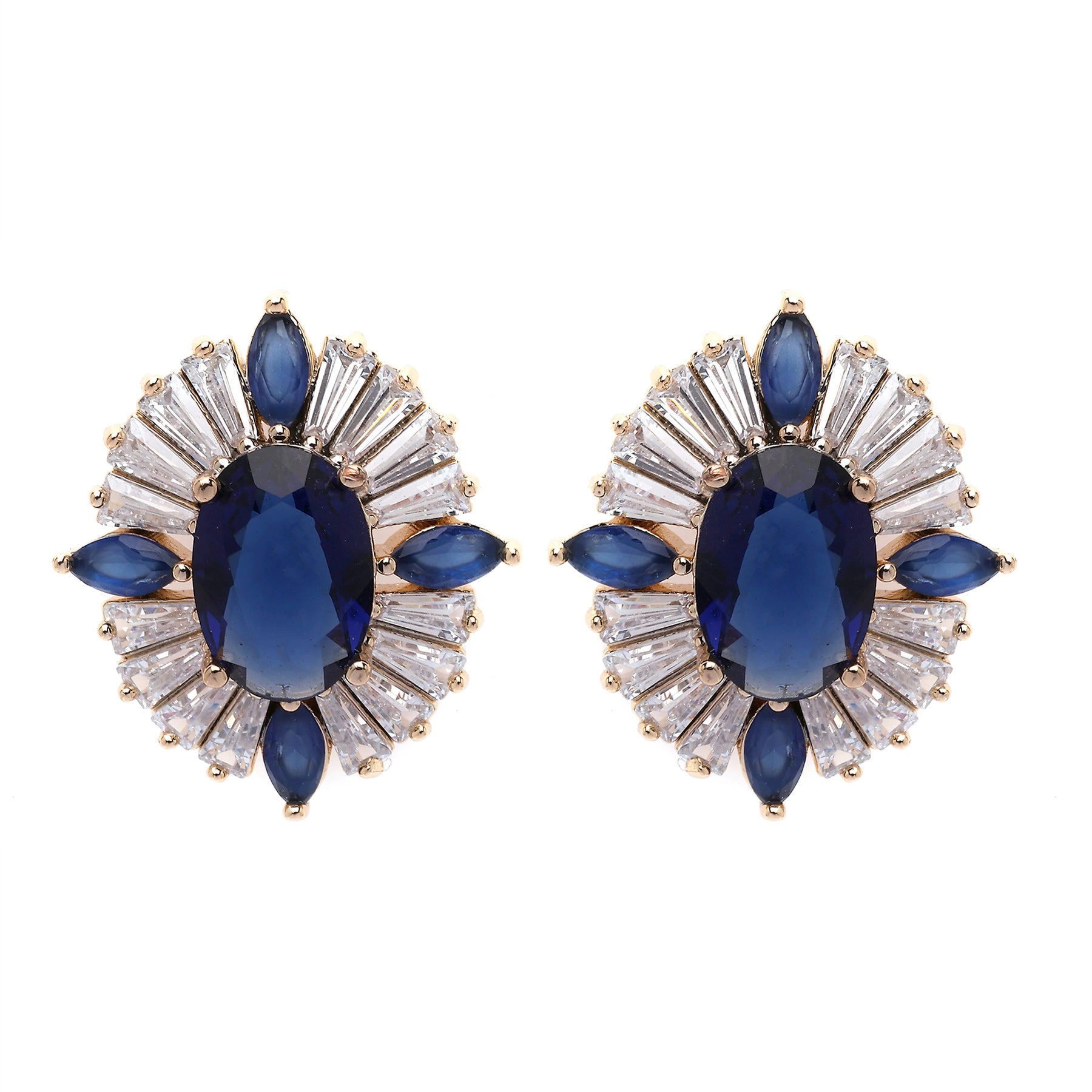 AGP PARIS Womens Timeless Dark Blue Stud Earrings