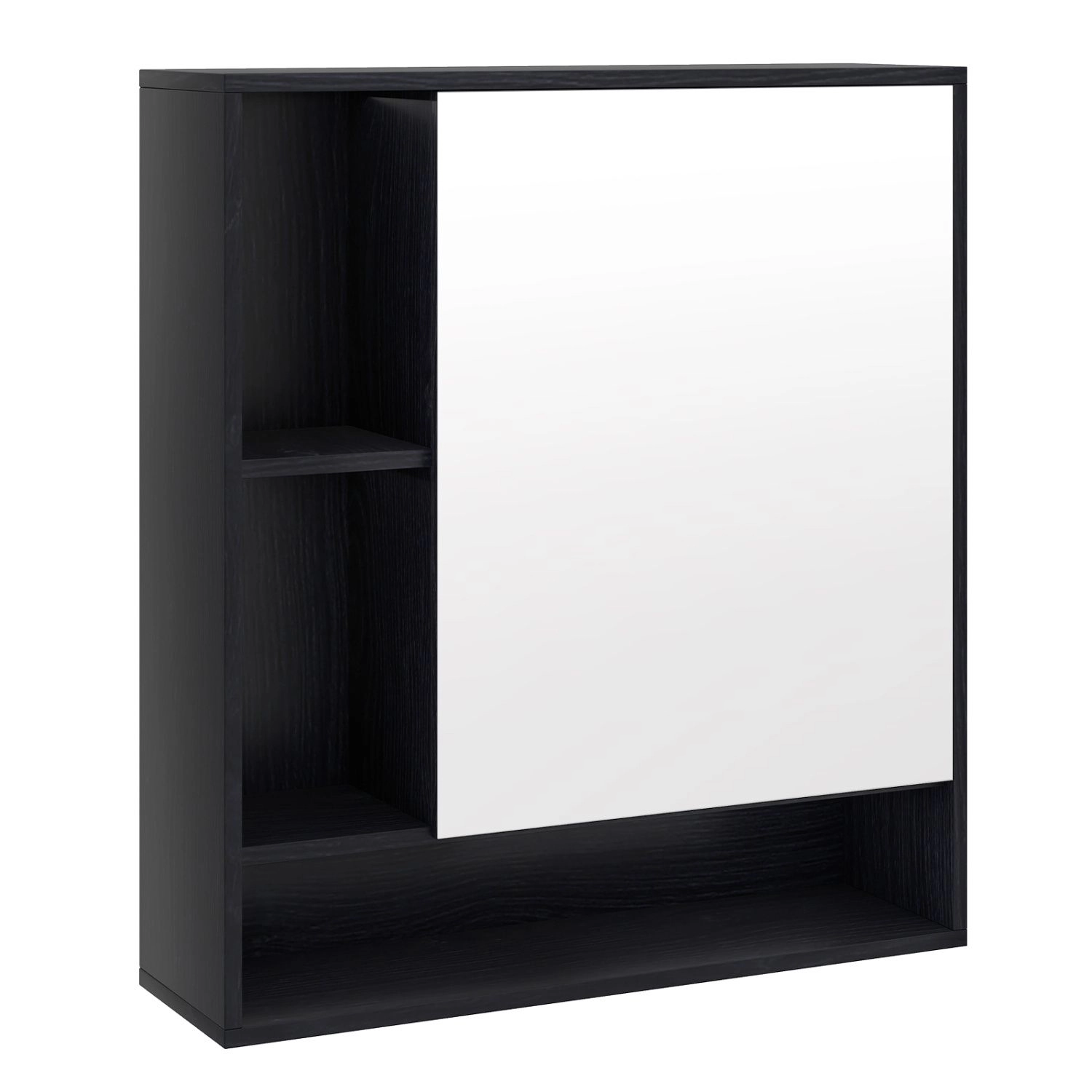 SlickBlue Mirrored Bathroom Wall Cabinet with Open and Enclosed Storage