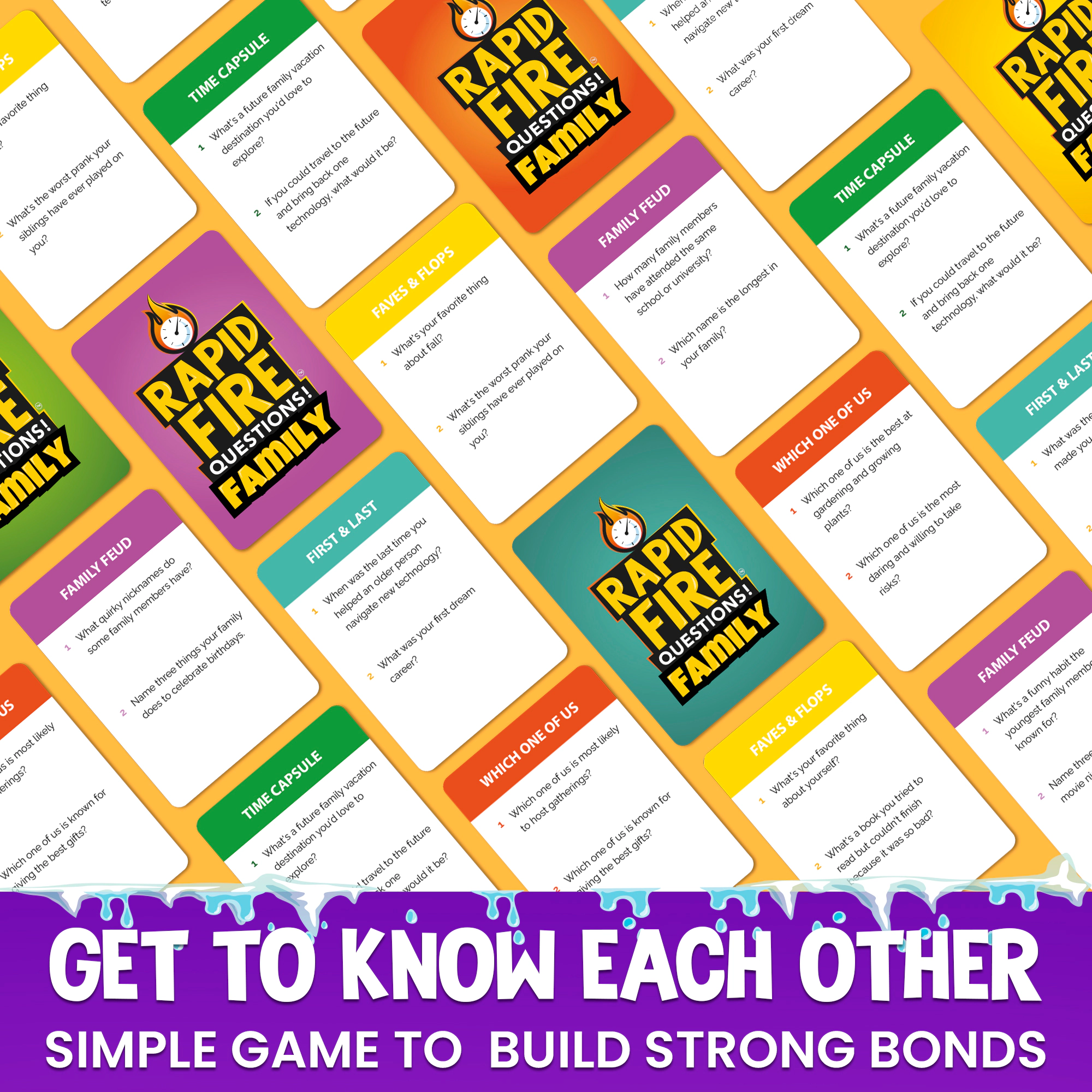 QUOKKA Kids Conversation Card Game, Icebreaker Questions for Families, Friends and Group Activities