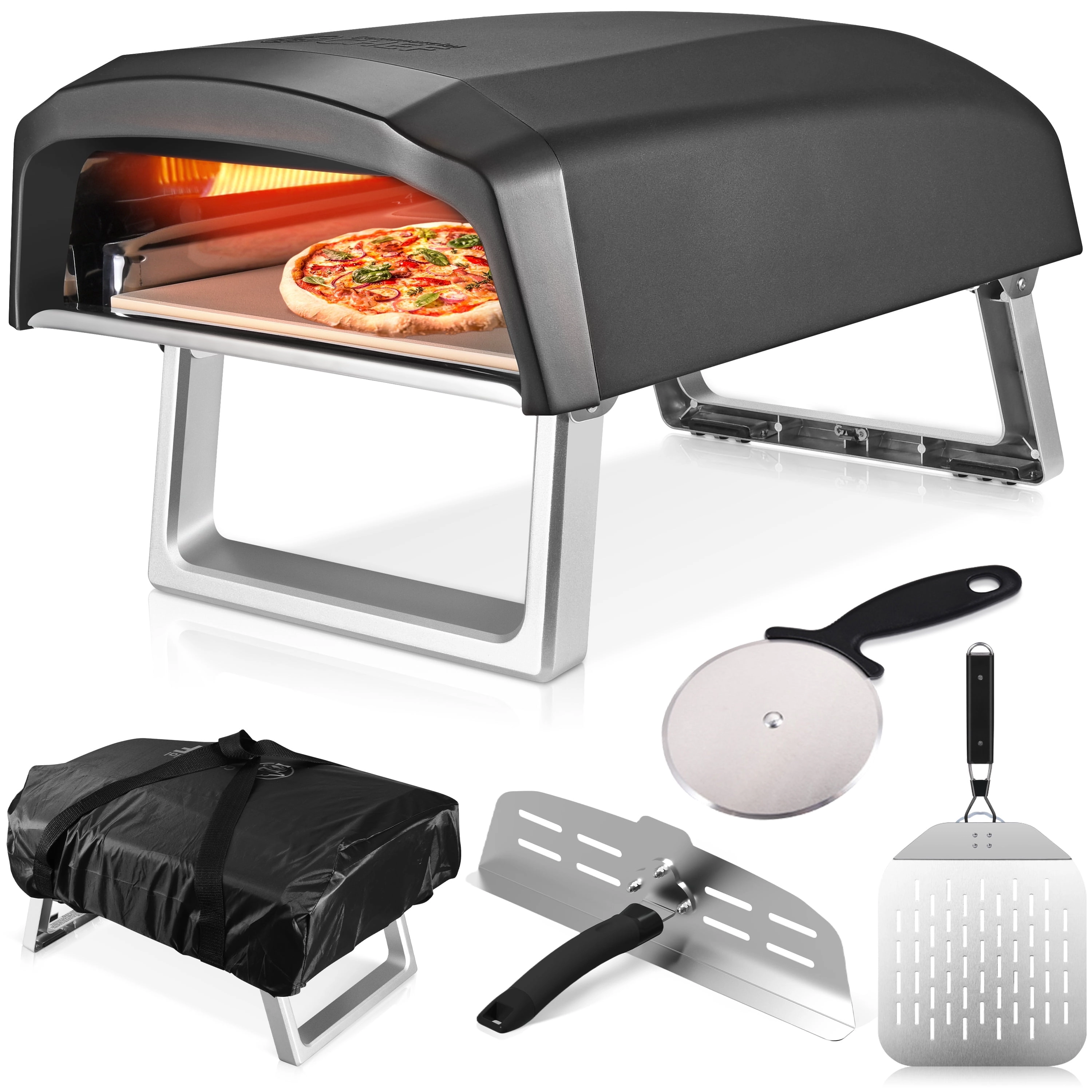 Commercial Chef 12 Inch Outdoor Pizza Oven With Accessory Bundle