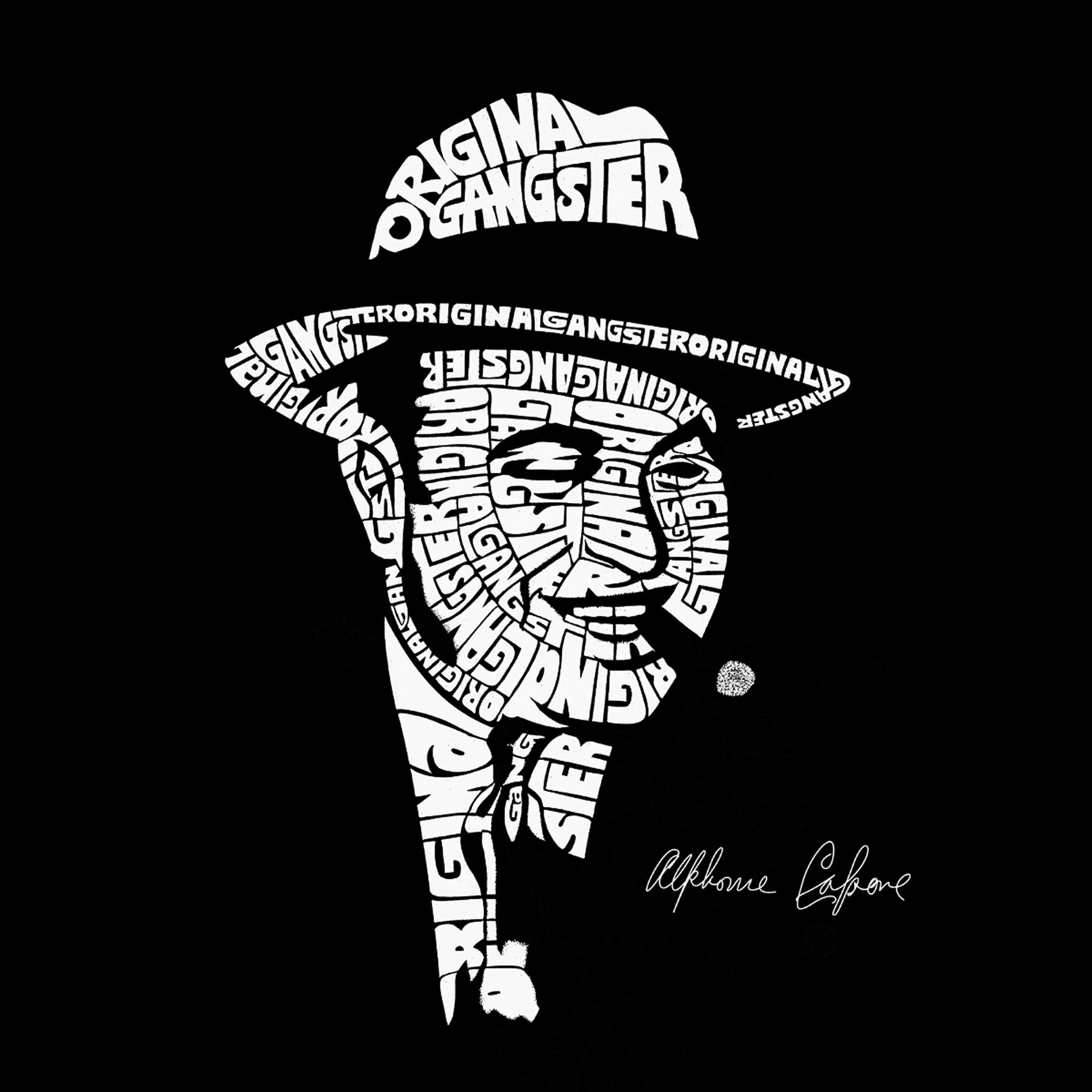 LA Pop Art Men's Word T-Shirt - Al Capone Original Gangster
