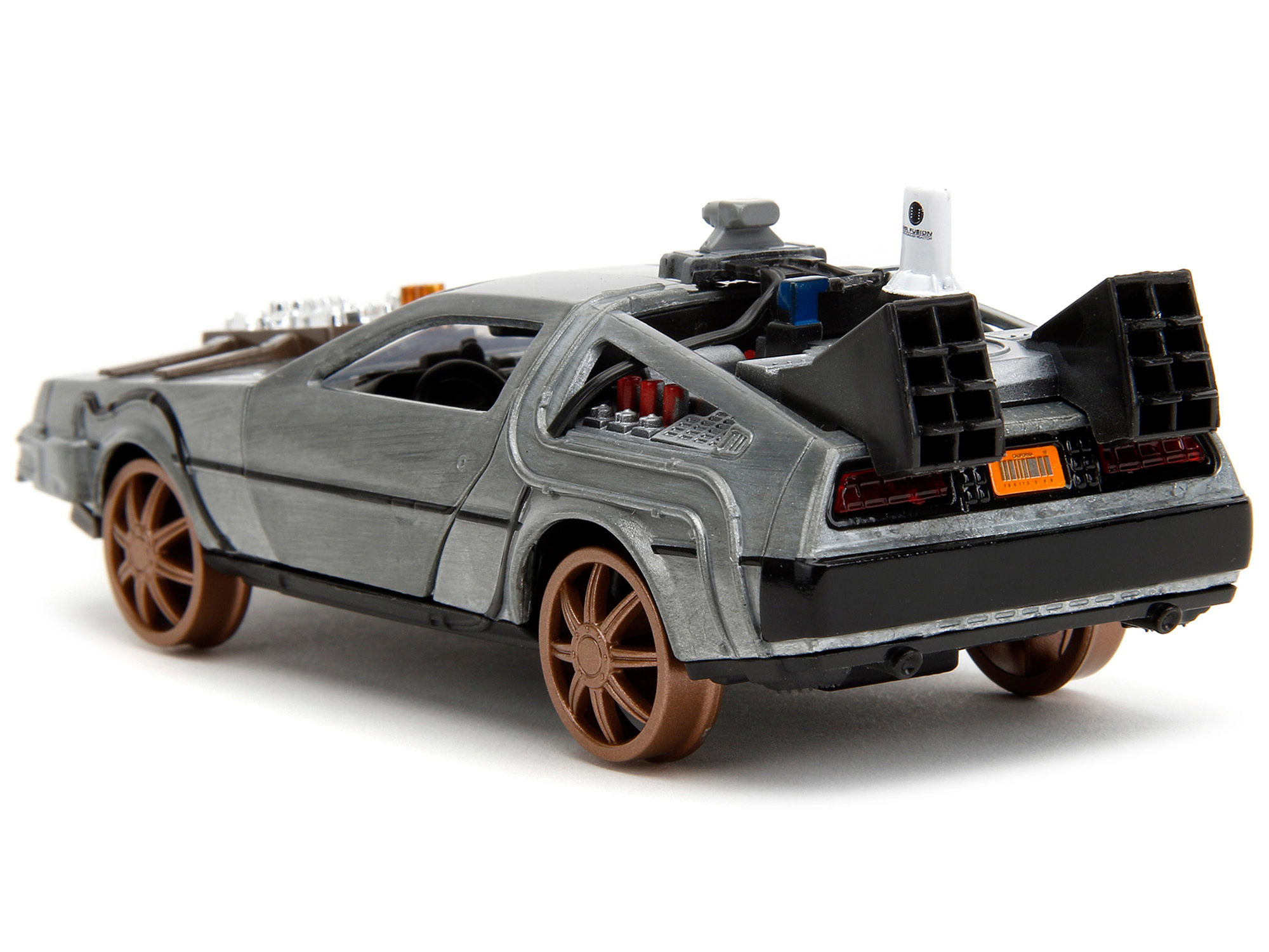 Jada Delorean Dmc (Time Machine) Brushed Metal Train Wheel Version "Back To The Future Part Iii" (1990) Movie