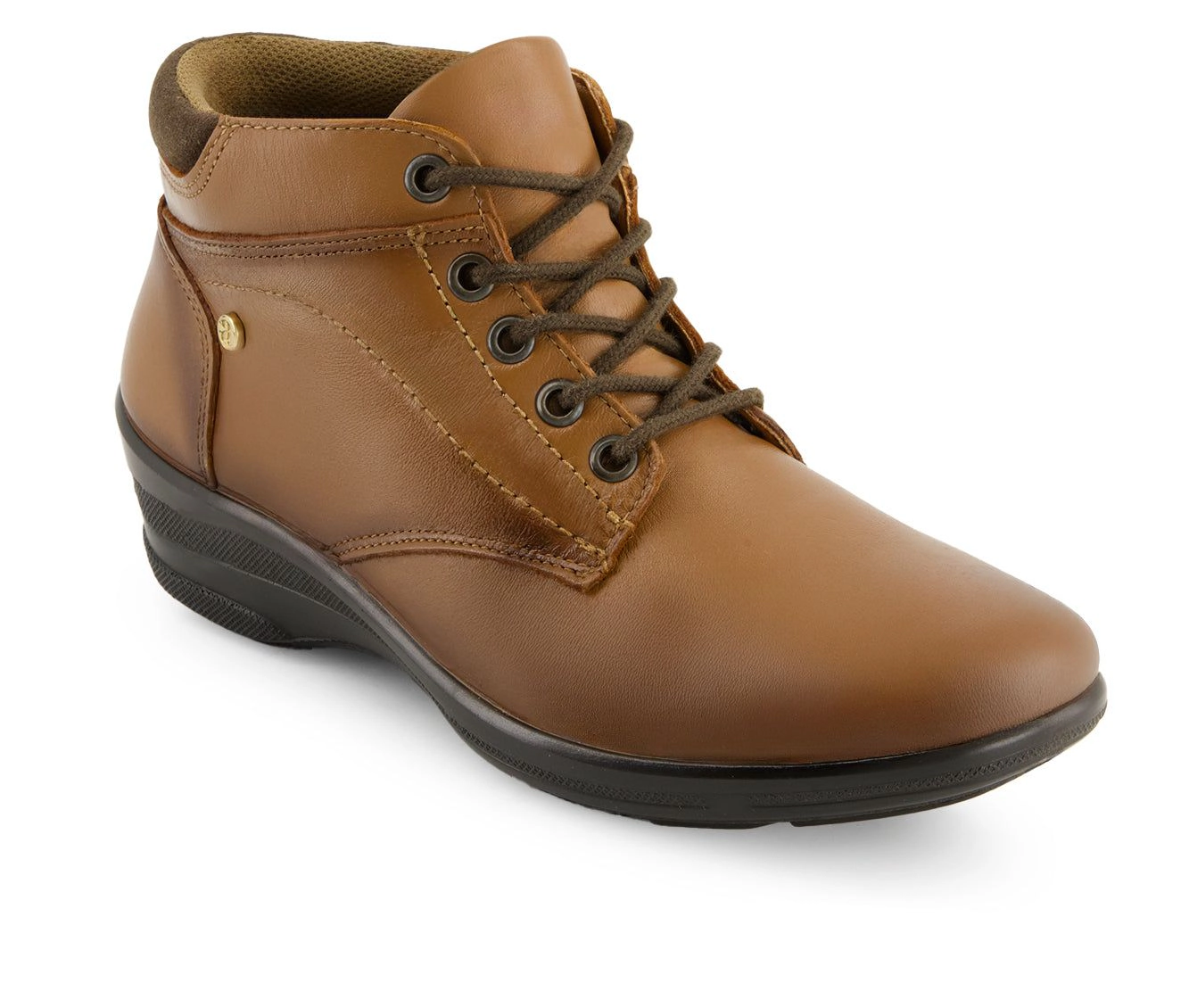 Andrea Womens Leather Lace Up Booties