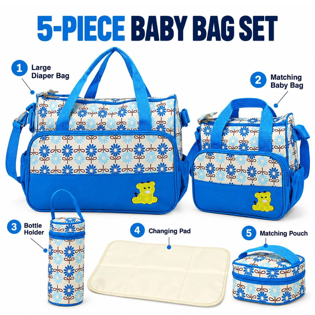 5-Piece Baby Diaper Bag Set