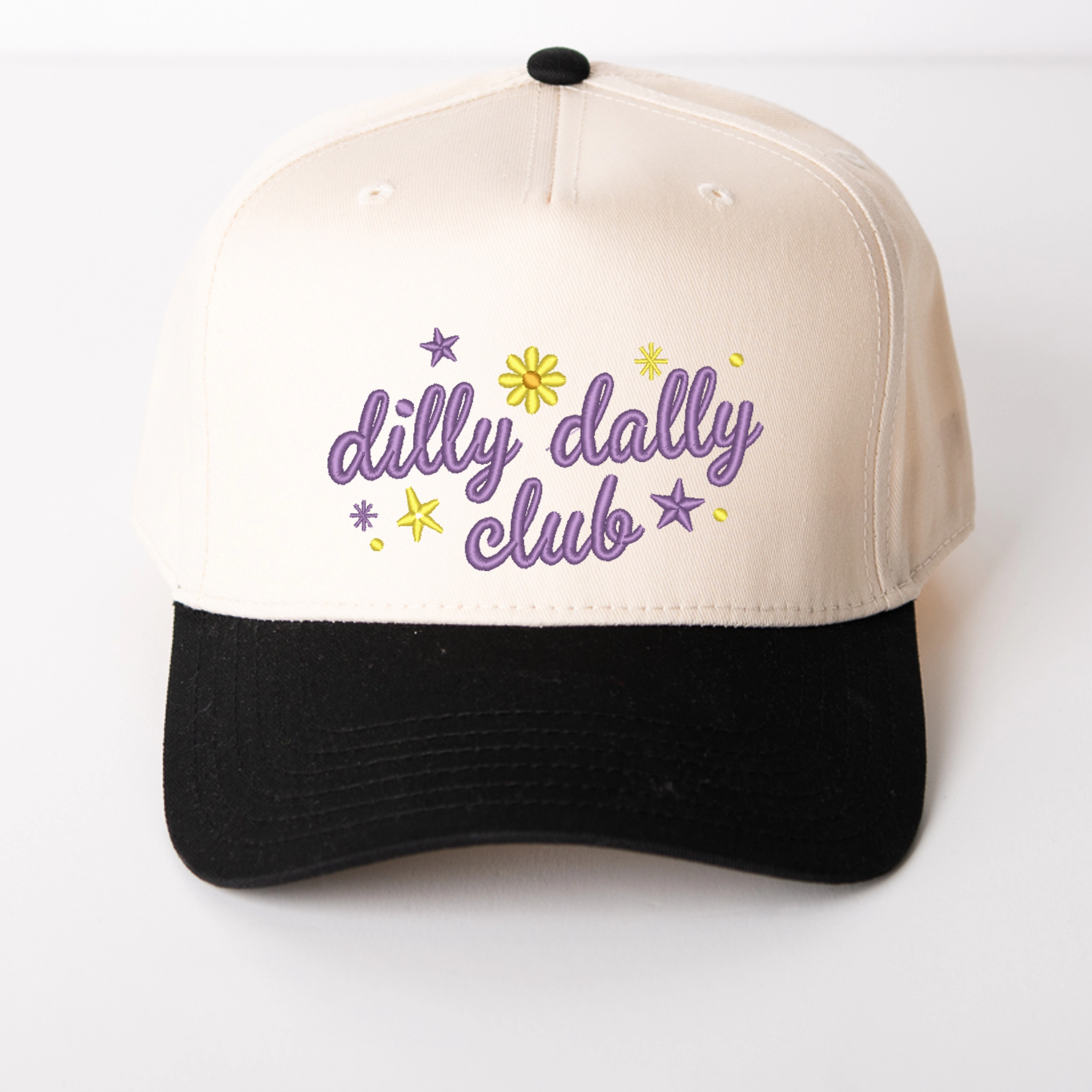 Simply Sage Market - Women's Canvas Trucker Hat Embroidered Dilly Dally Club Stars