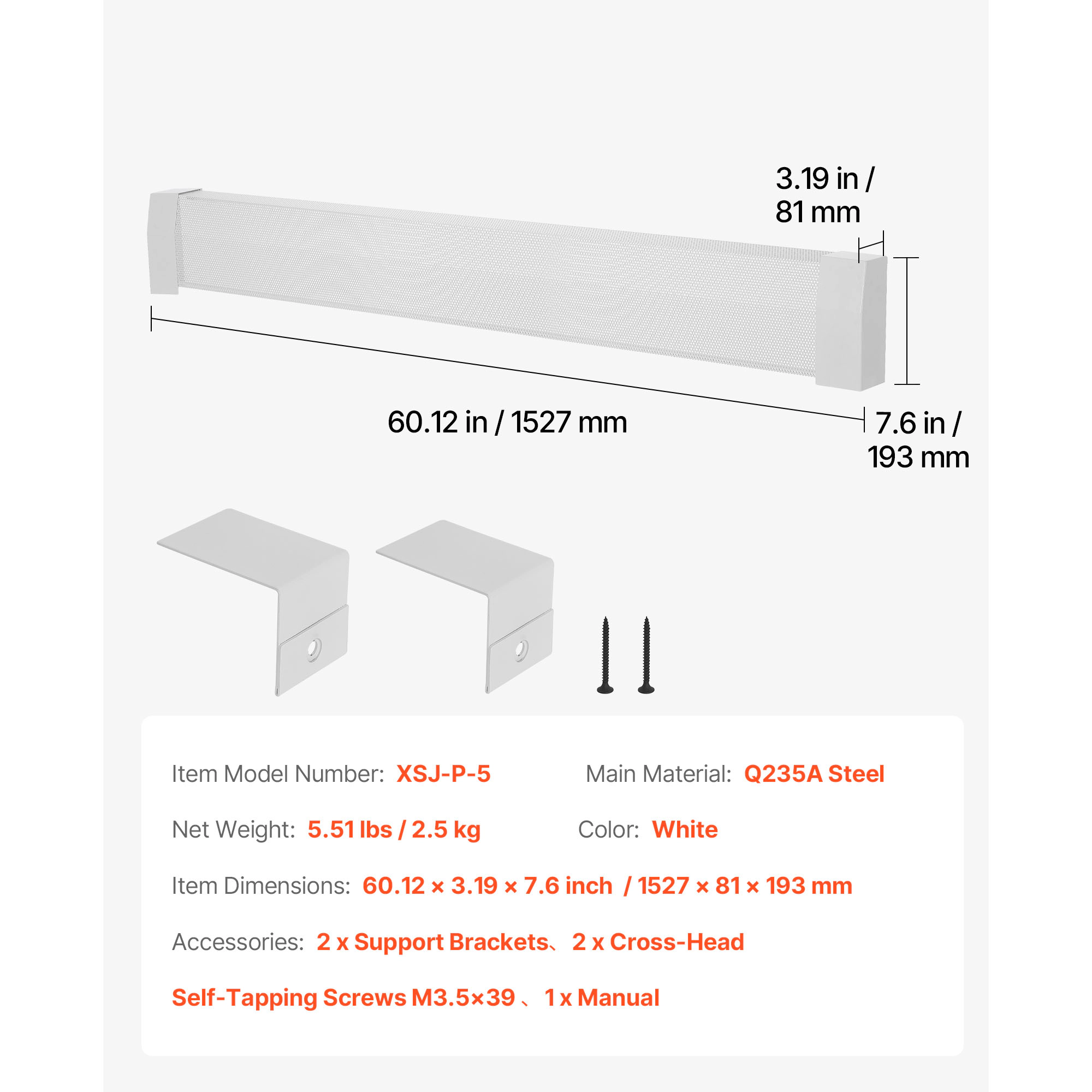HONGGE Baseboard Heater Covers Premium Series Standard Electric Heating Unit Front Cover for Home Improvement