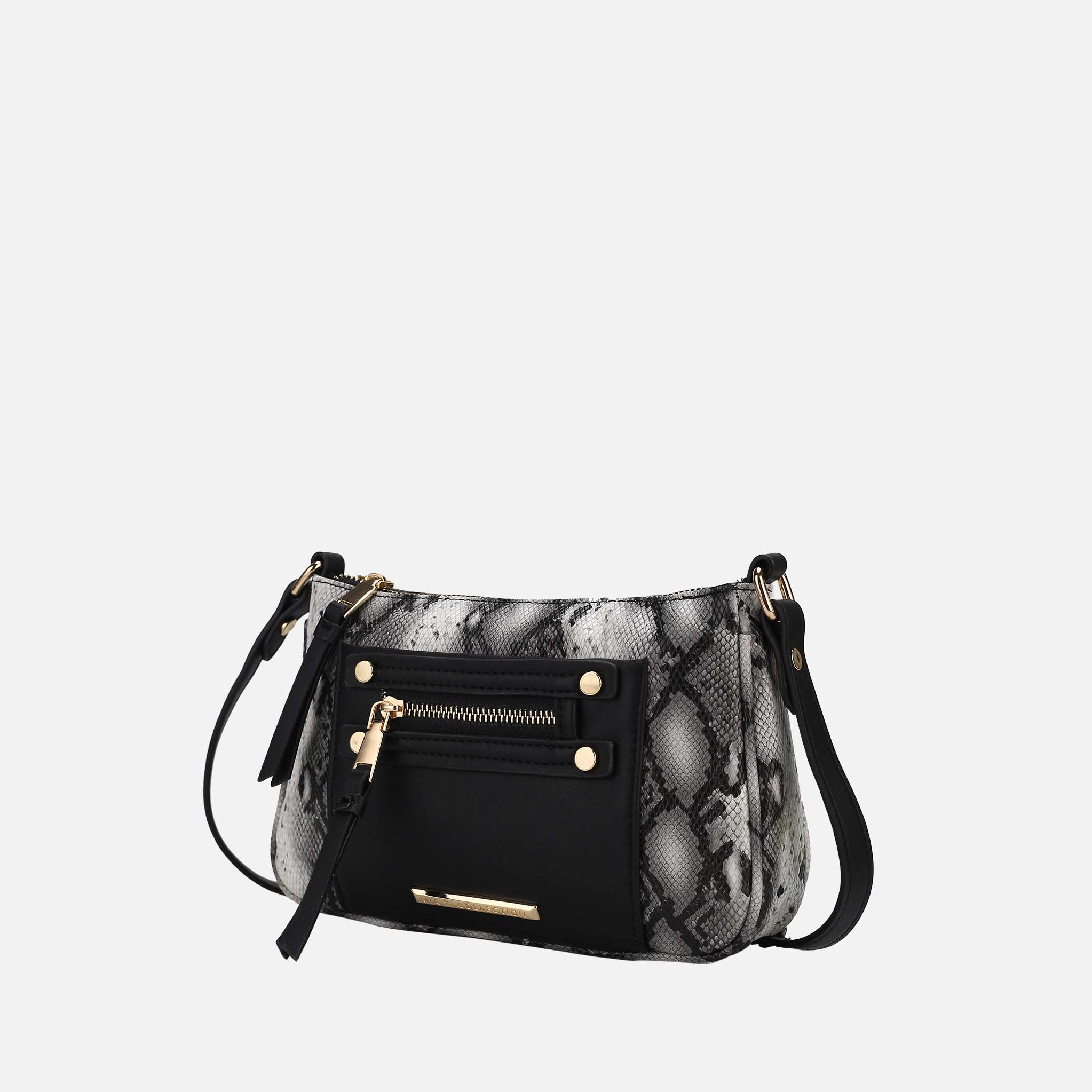 Mia K Collection Essie Crossbody Bag - Vegan Pebble Leather, Adjustable Strap