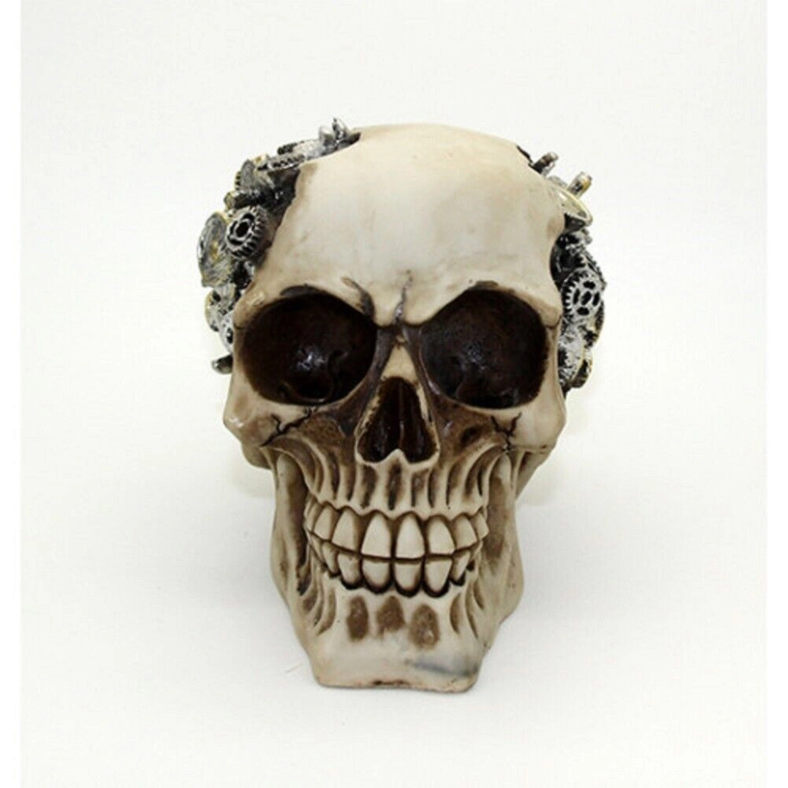 Pacific Giftware Steampunk Human Skull with Metal Gears Figurine Futuristic Steam Punk Decoration 4.75 inch