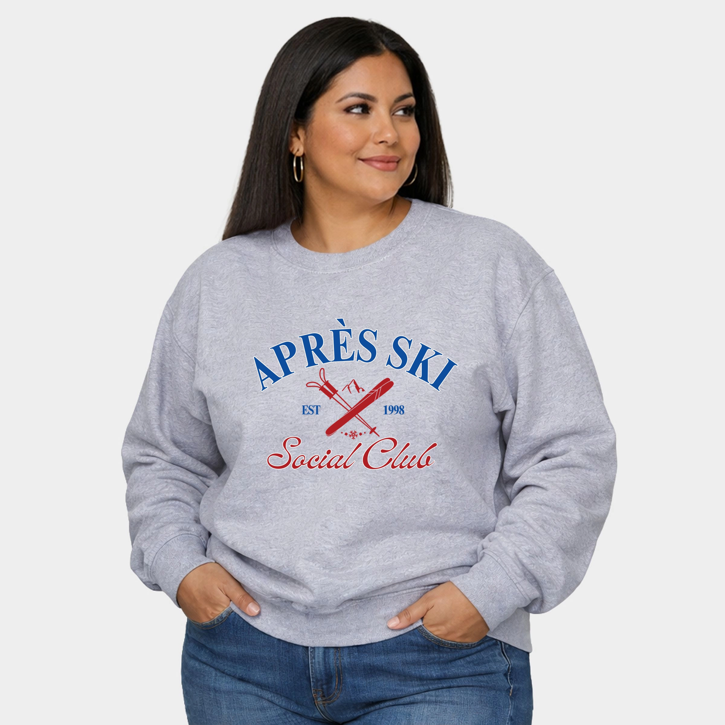 Simply Sage Market - Women's Plus Sized Graphic Sweatshirt Apres Ski Social Club