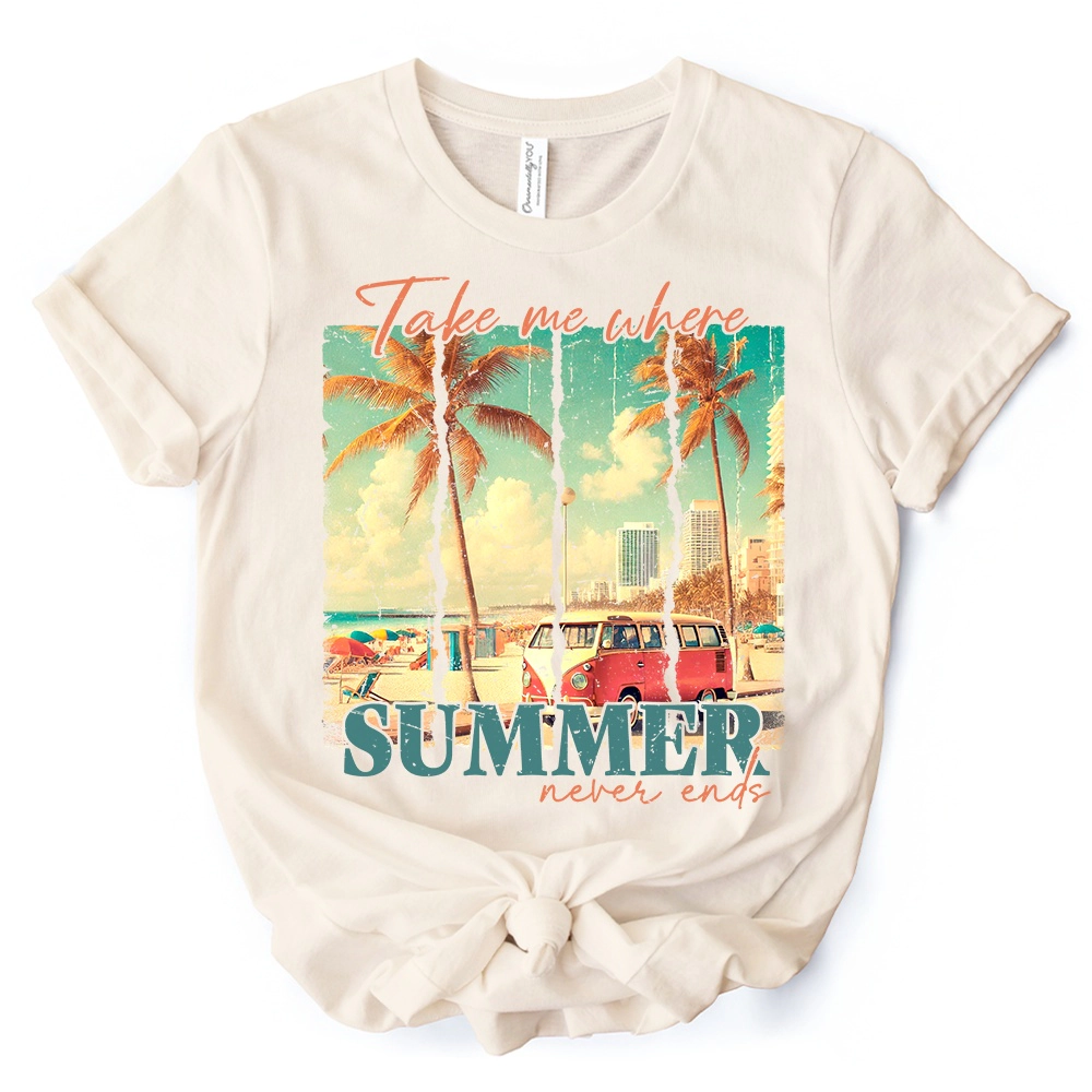 OrnamentallyYou Womens Summer Never Ends T-Shirt