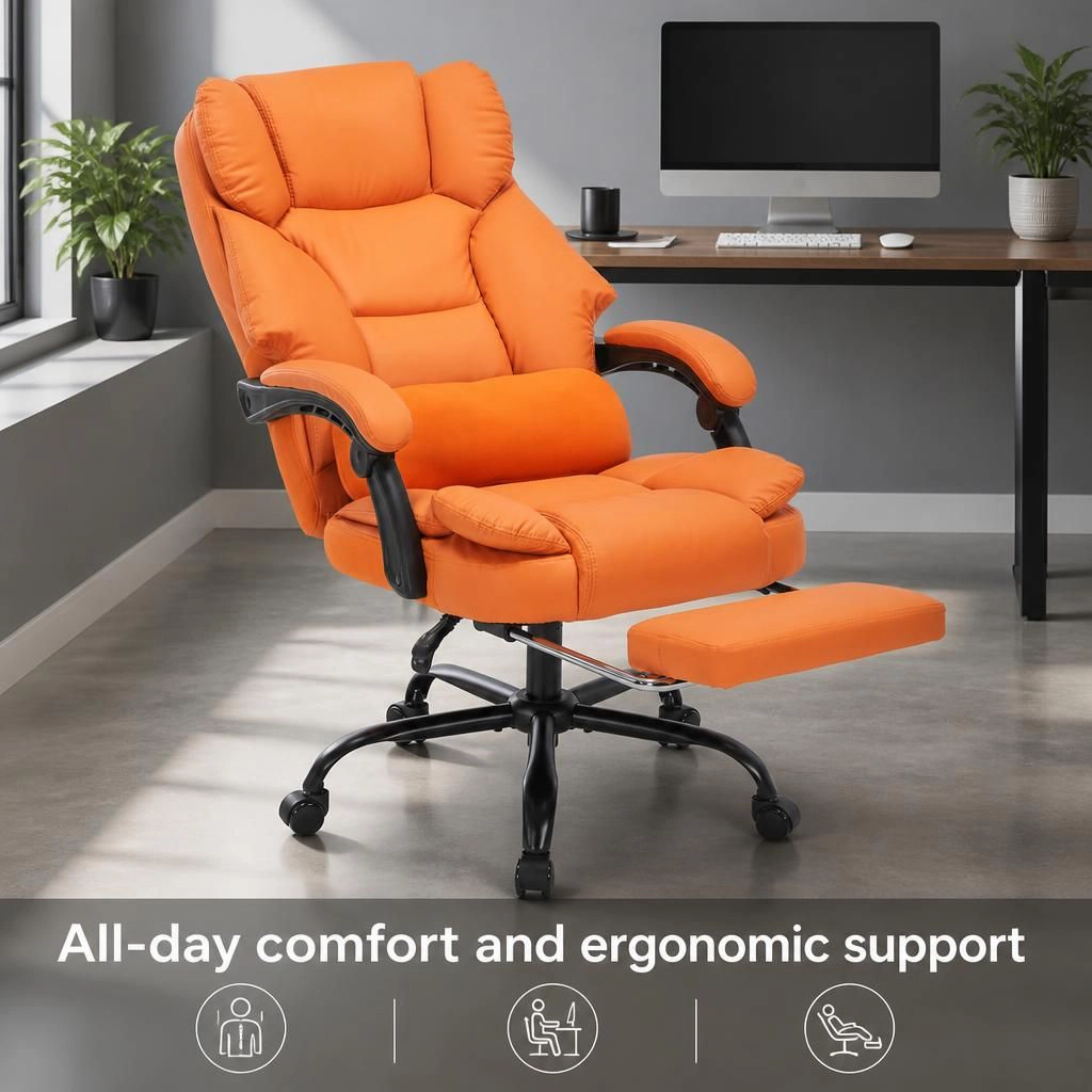 GOODSILO Ergonomic PU Leather Adjustable Office Chair